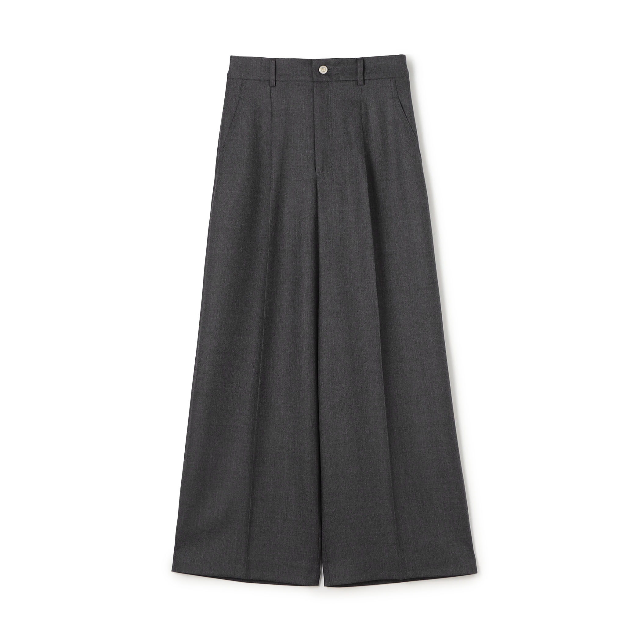 ウールナチュラルストレッチ タックストレートパンツ