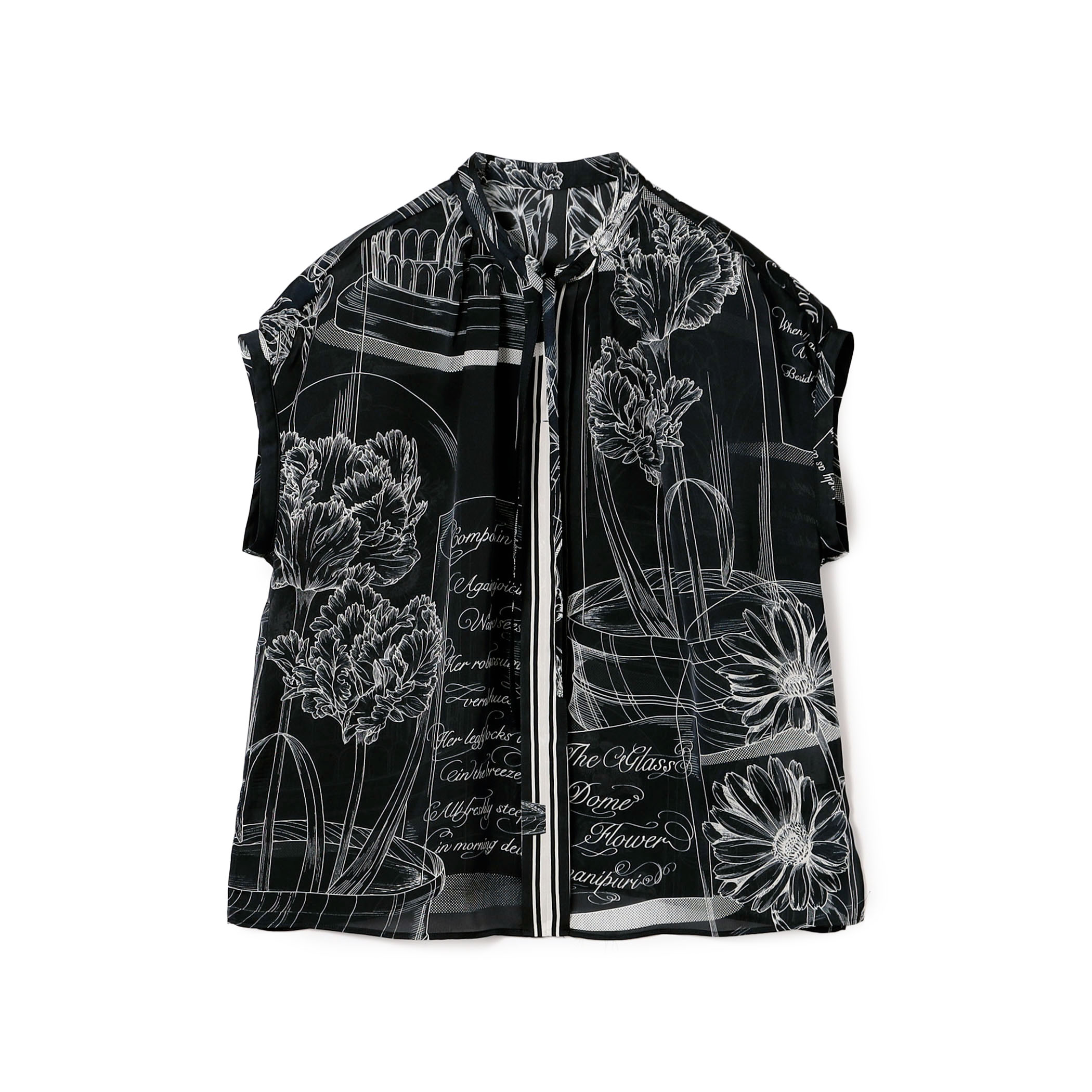 【別注】manipuri for Ballsey Glass dome Flower ボウタイブラウス