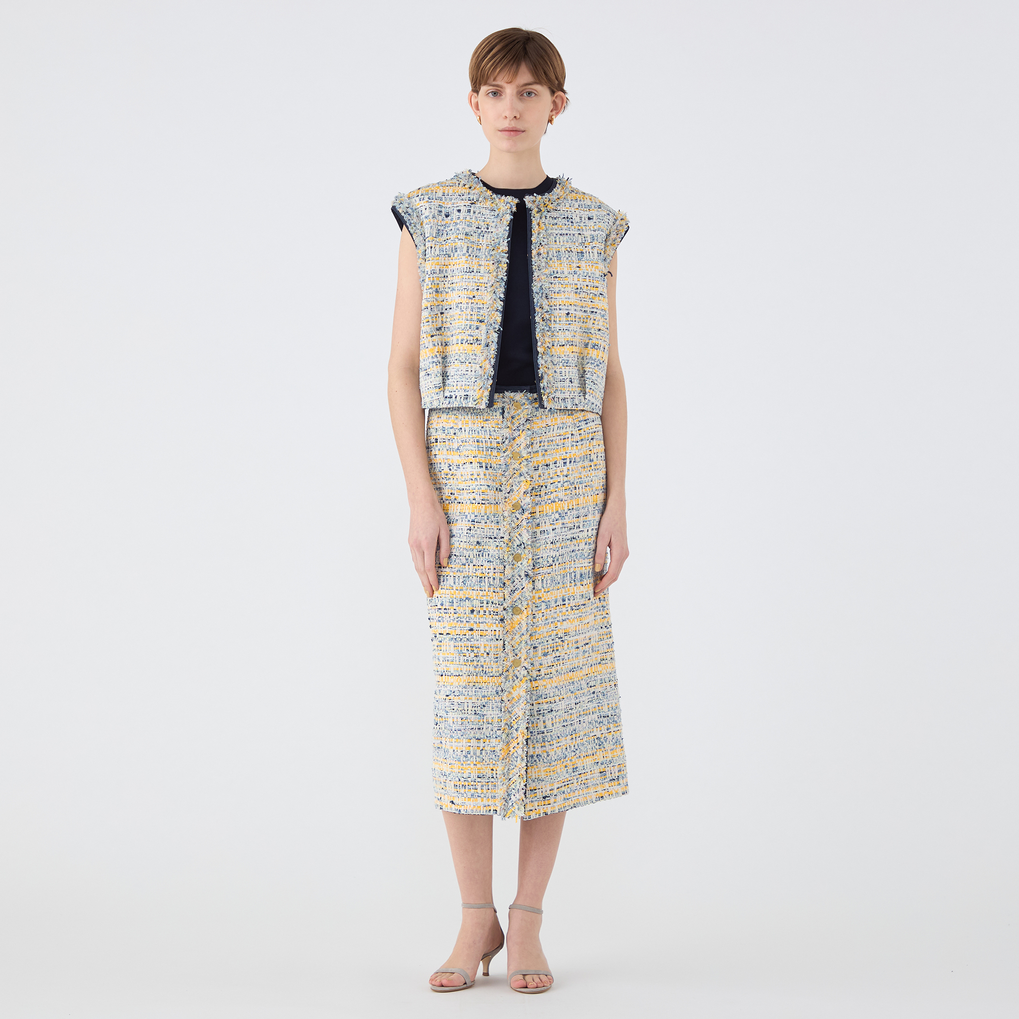 クヌースマーフ ジレ KNUTHMARF 2way collarless gilet KM24SUG01（スーツベスト