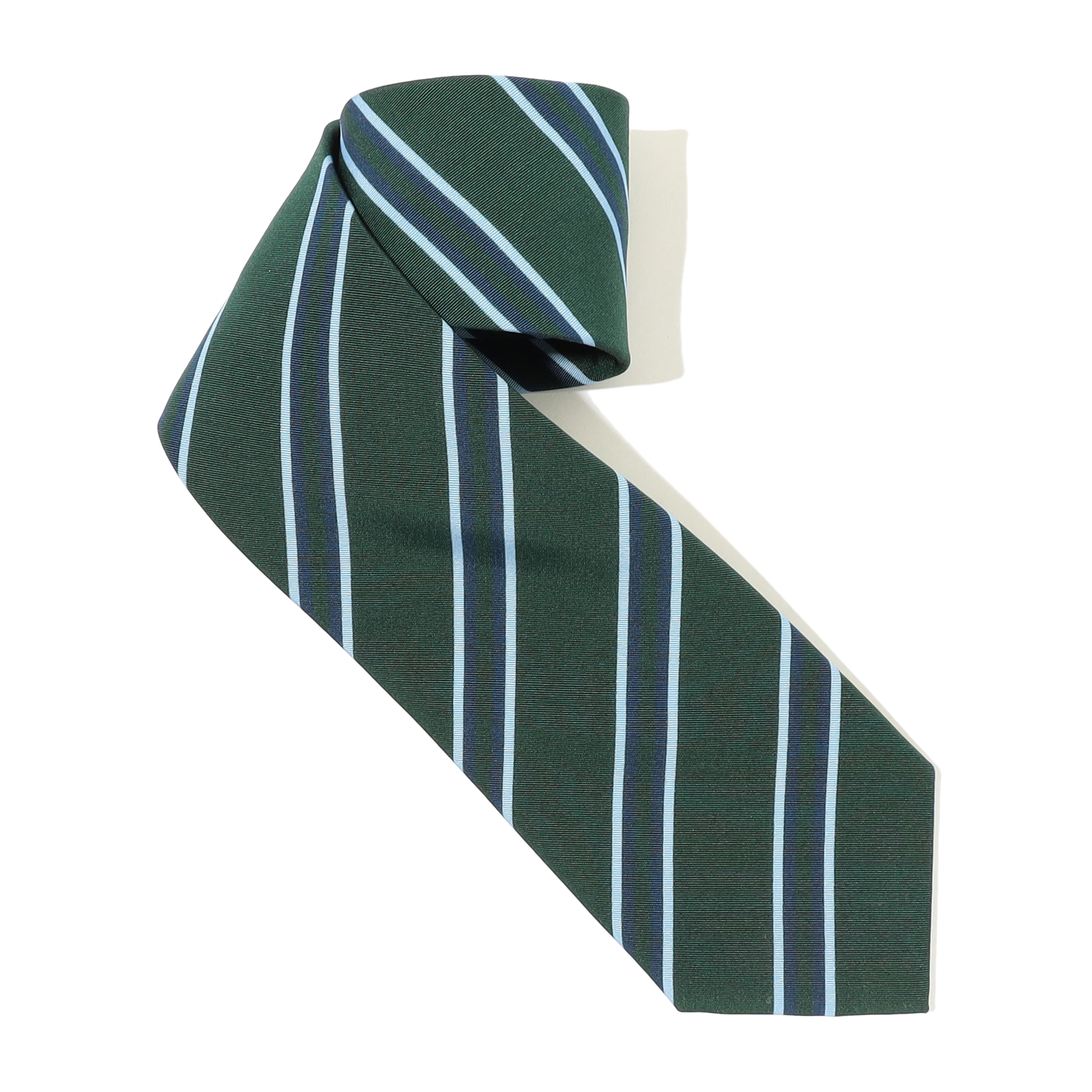 Atkinsons アイリッシュポプリン レジメンタルストライプネクタイ