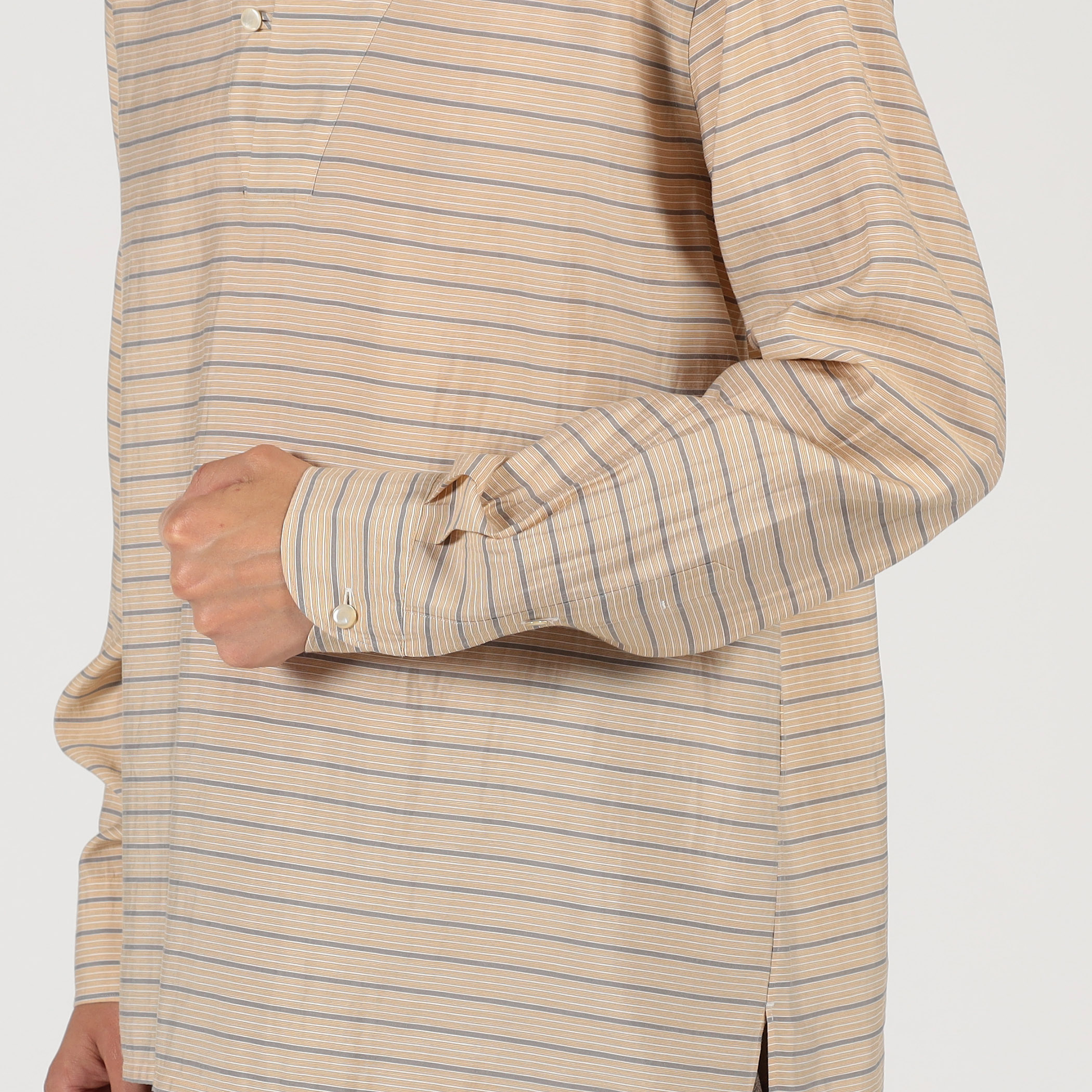 □セルロールポリエステル スキッパー プルオーバーシャツ