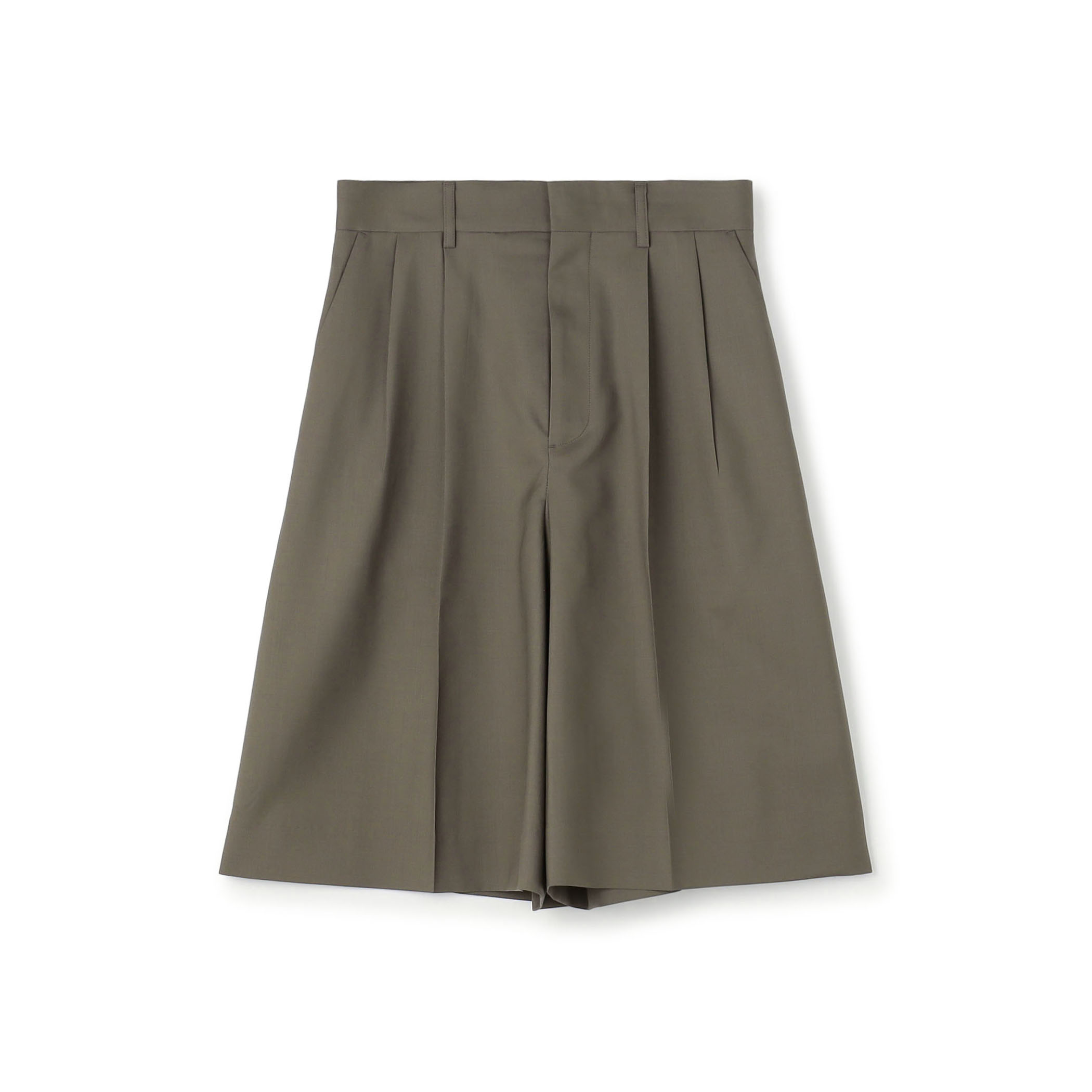 Super120'sウォッシャブルウール タックショートパンツ