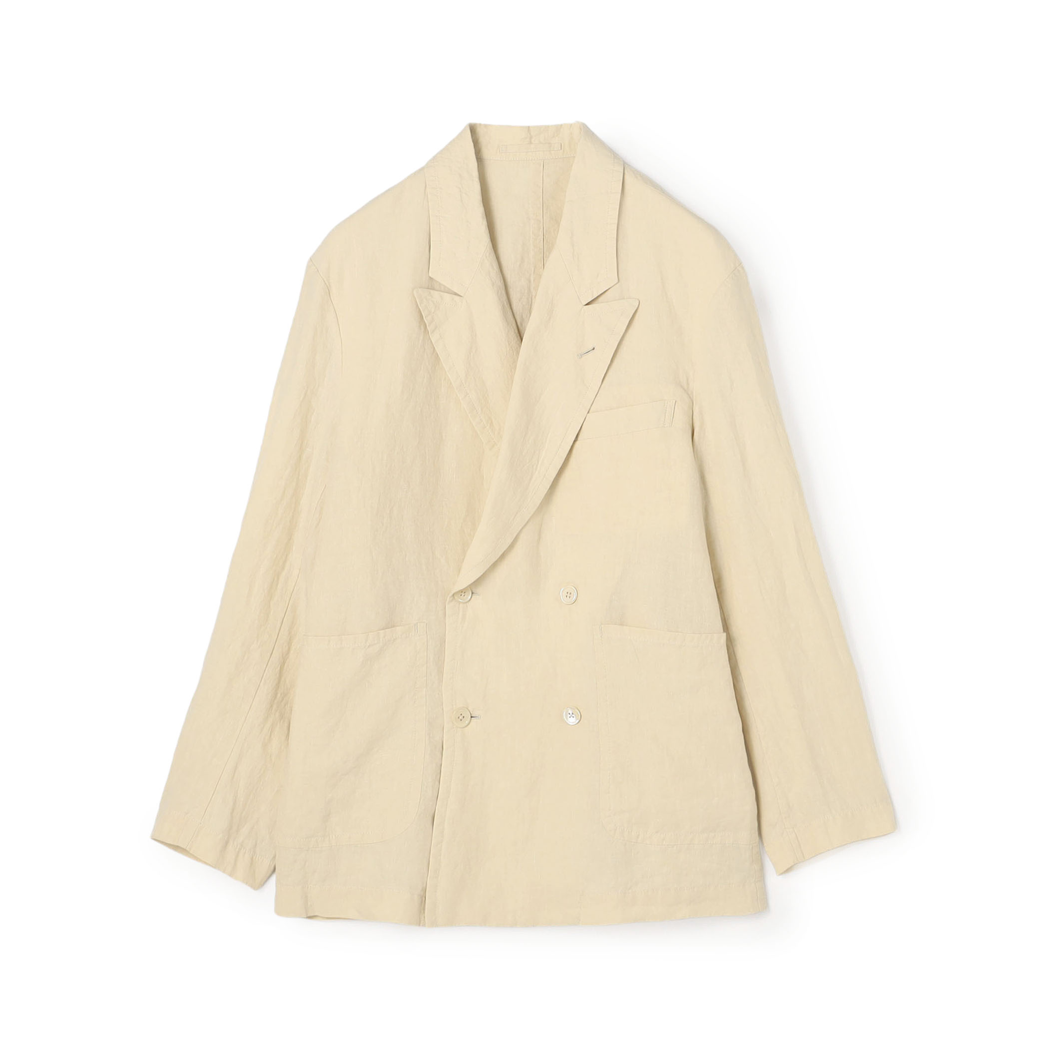80リネン ダブルブレステッド4Bジャケット