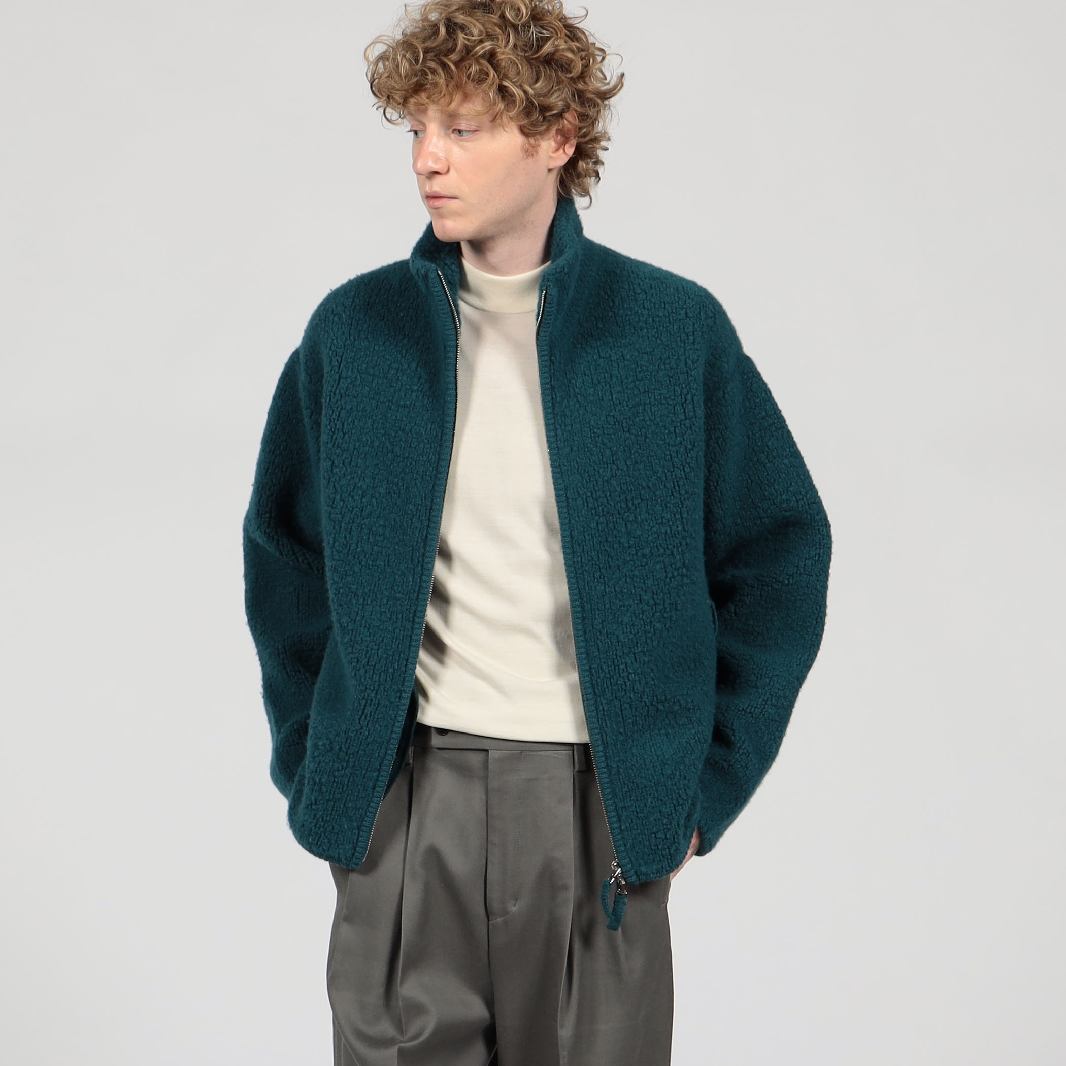 TOMORROWLAND Tricot ウールカシミヤ パイルニット ジップアップ