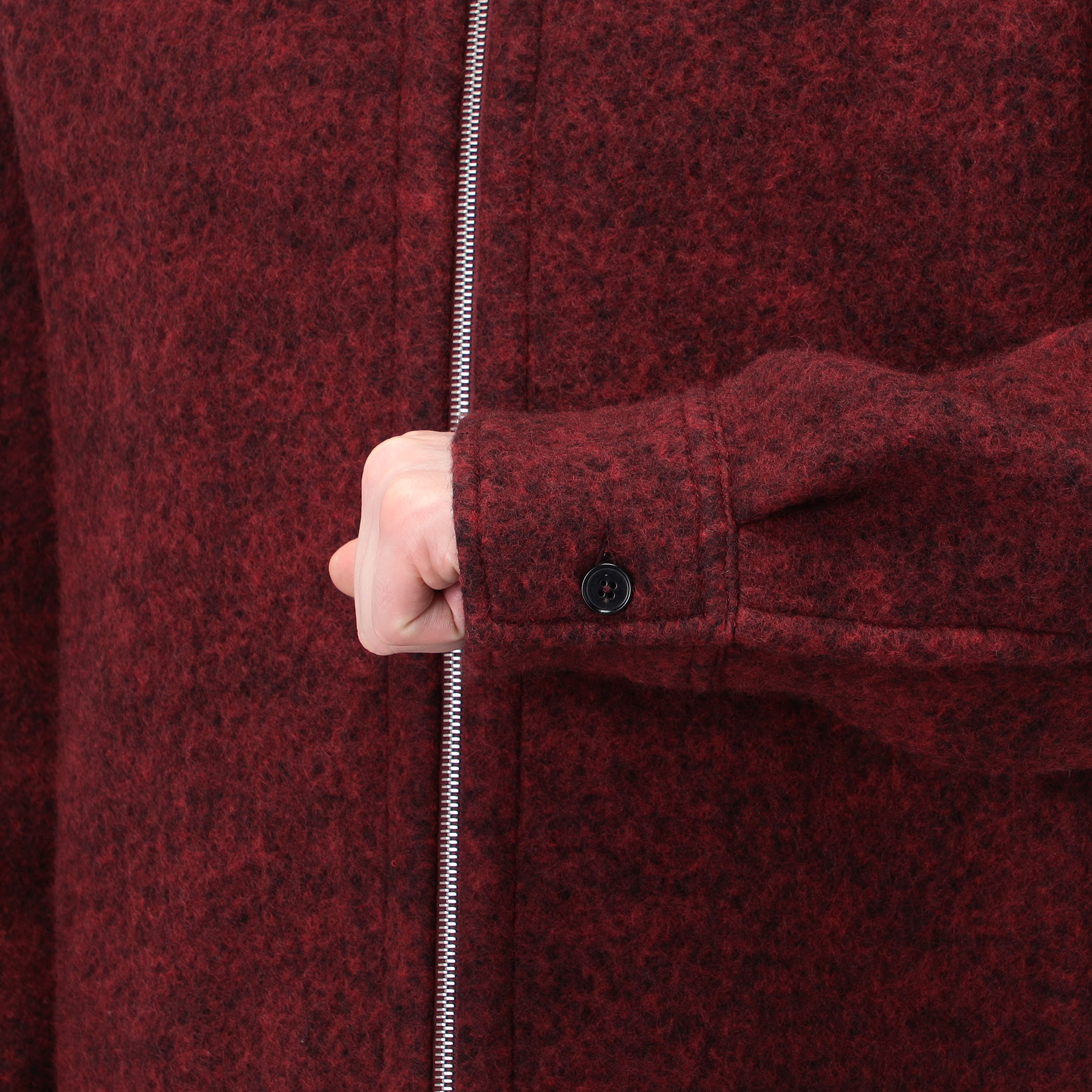 JIL SANDER FELTED WOOL MELANGE ジップアップシャツブルゾン