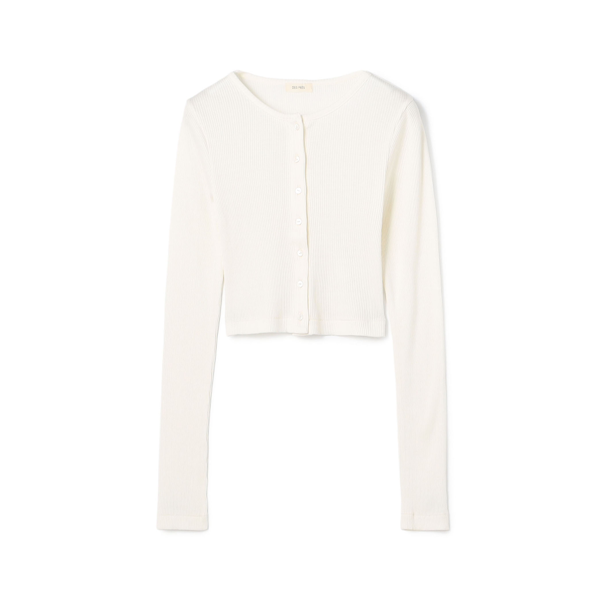 シルクコットンリブ クロップドカーディガン