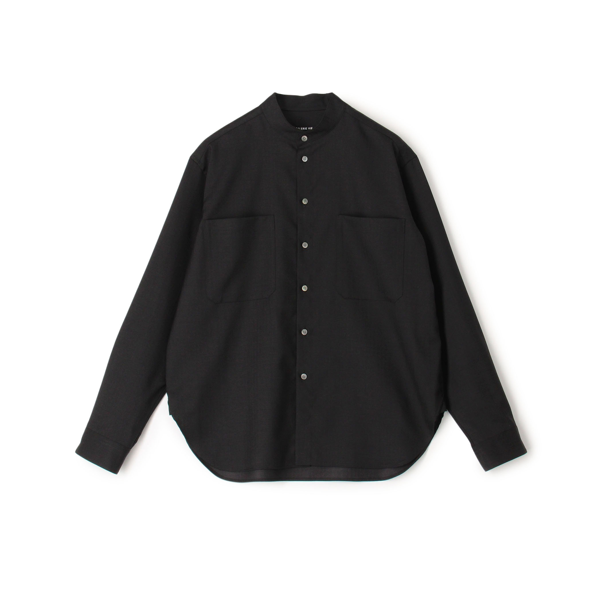 ウォッシャブルギャバジン スタンドカラーシャツ