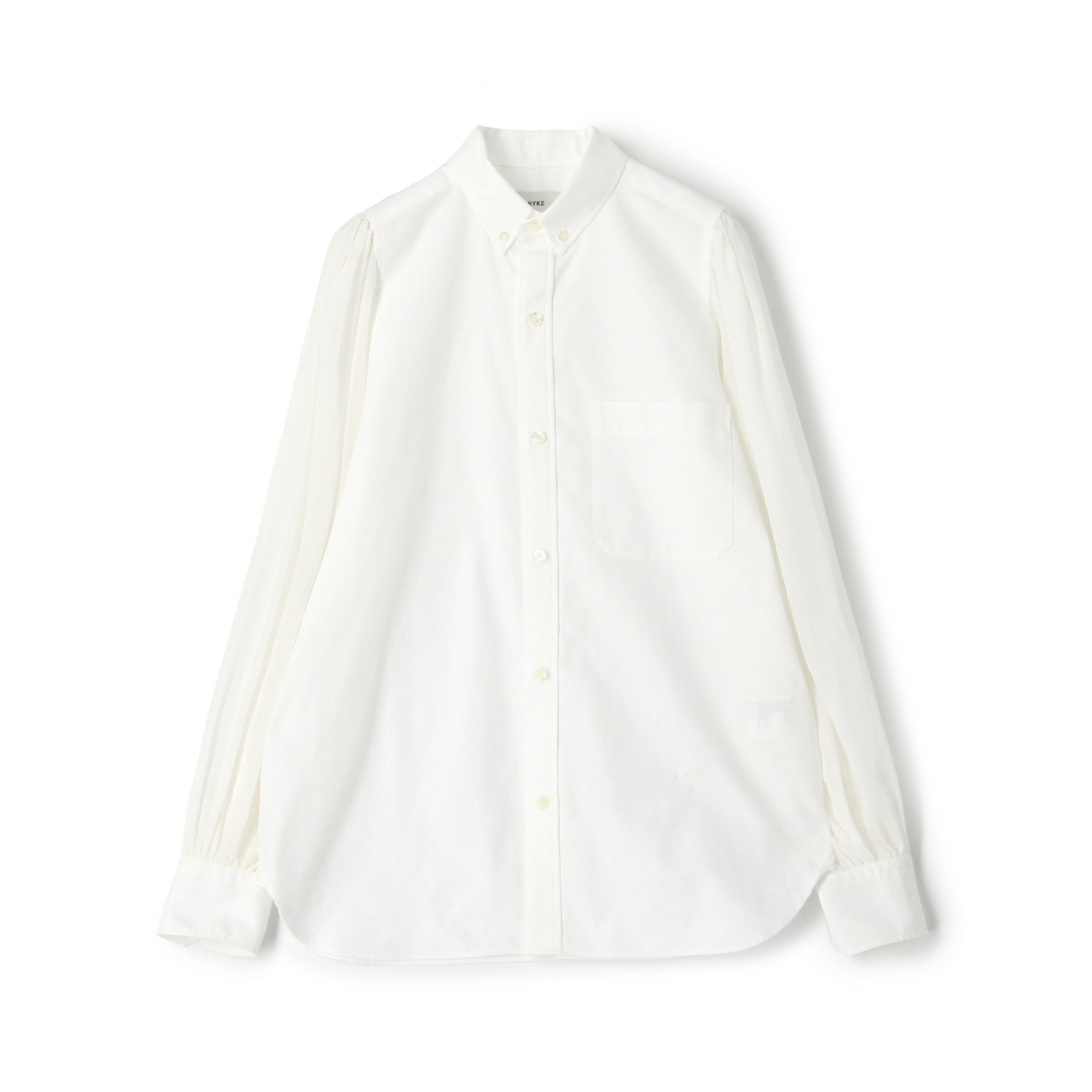 UNISEX S/M HYKE OXFORD VOILE B.D. SHIRT ブルー サイズ1