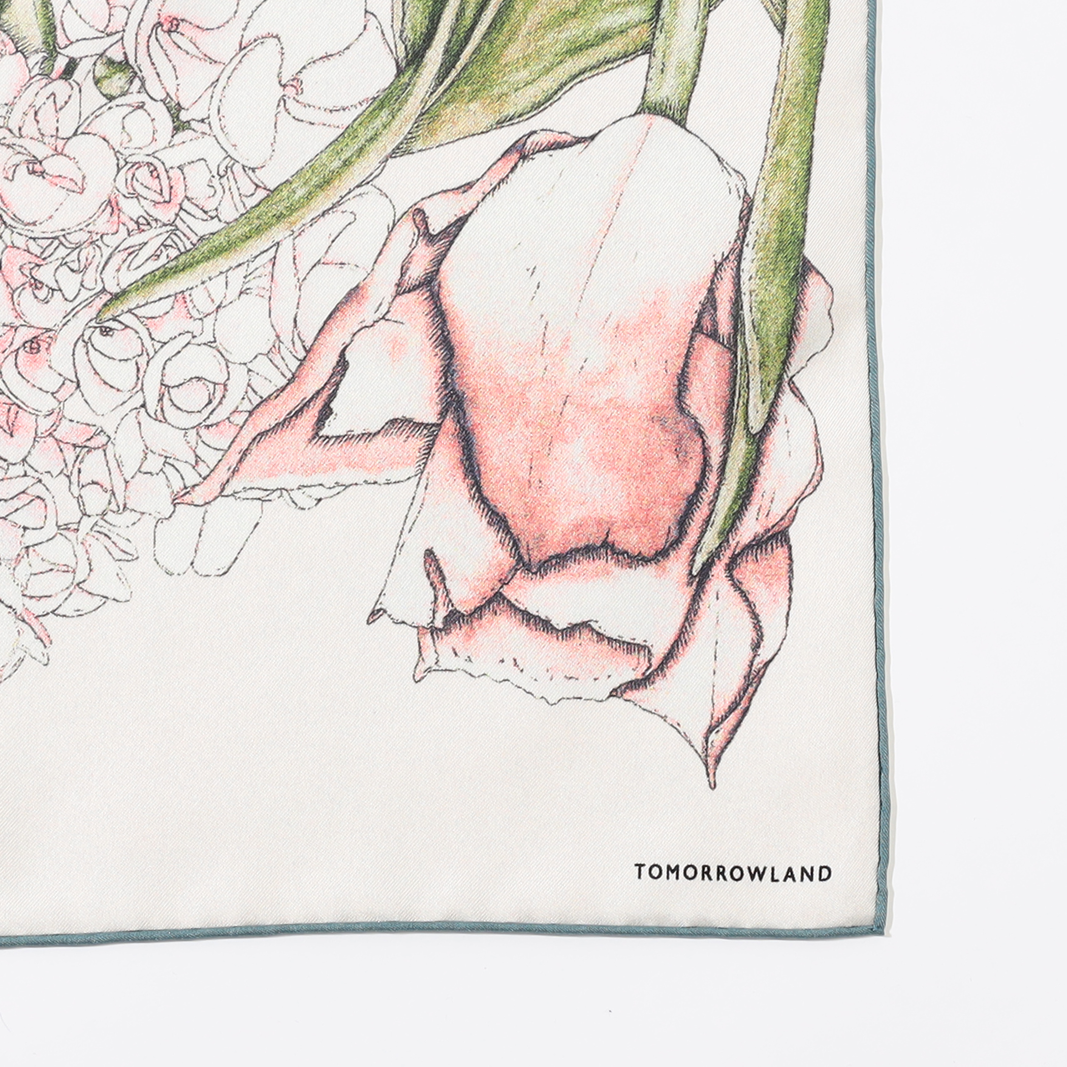 TOMORROWLAND DOUBLE FLOWER シルクスカーフ Atelier TOMORROWLAND DOUBLE FLOWER シルクスカーフ