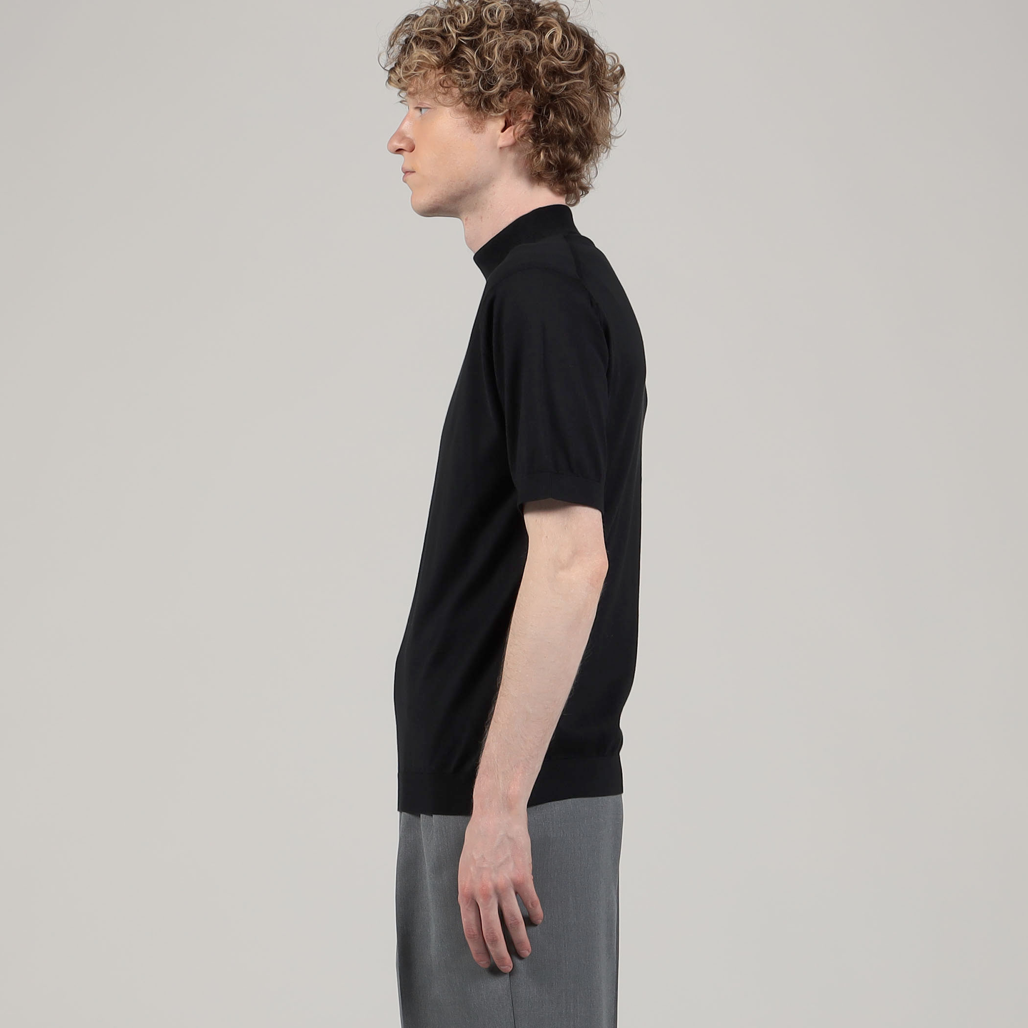JOHN SMEDLEY コットン モックネックプルオーバー