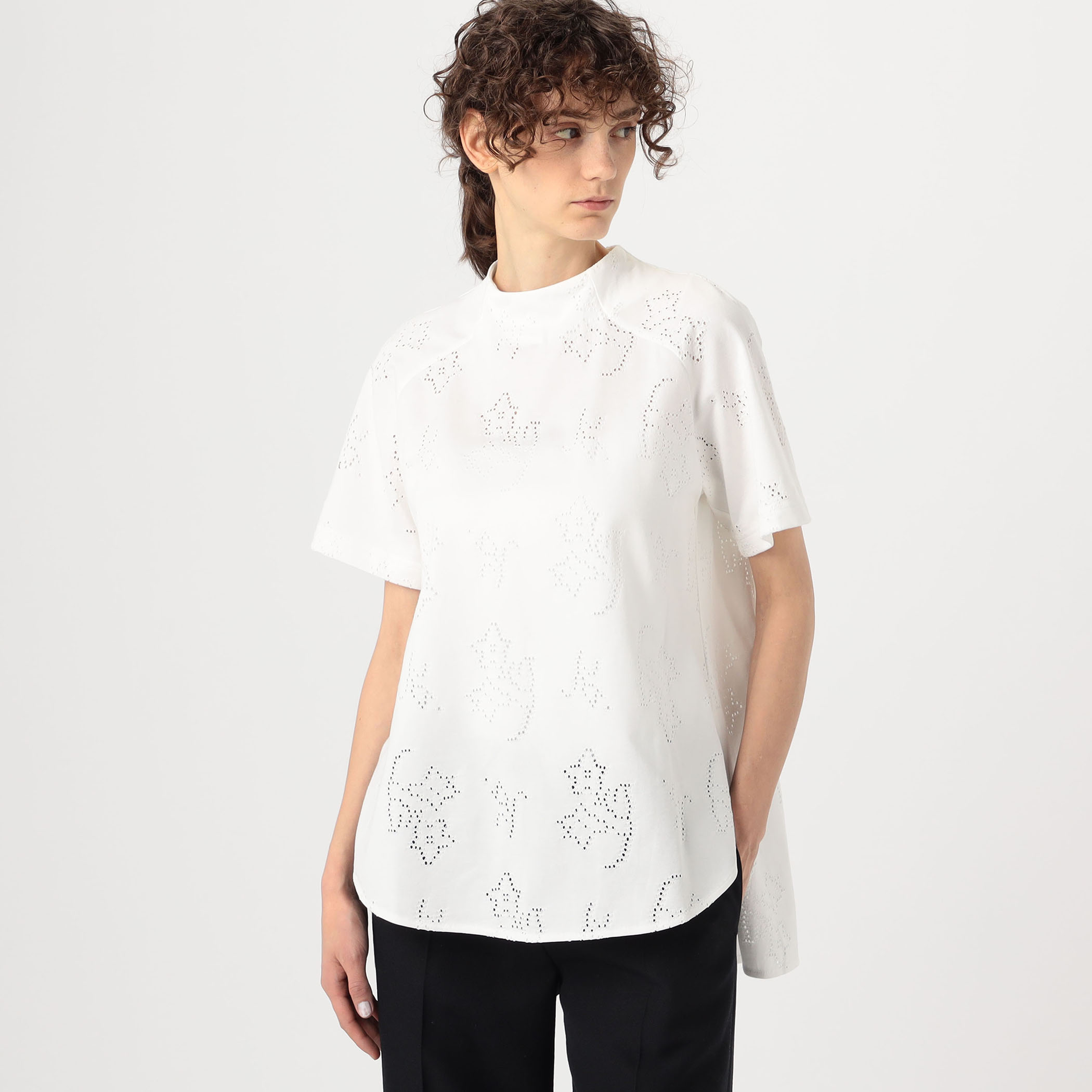 ｓｈｅｌl☆mame Film Jacquard Tops - white ️🫧 NEW ARRIVAL 🪽 Mame Kurogouchi / WOOLLY CUT JACQUARD