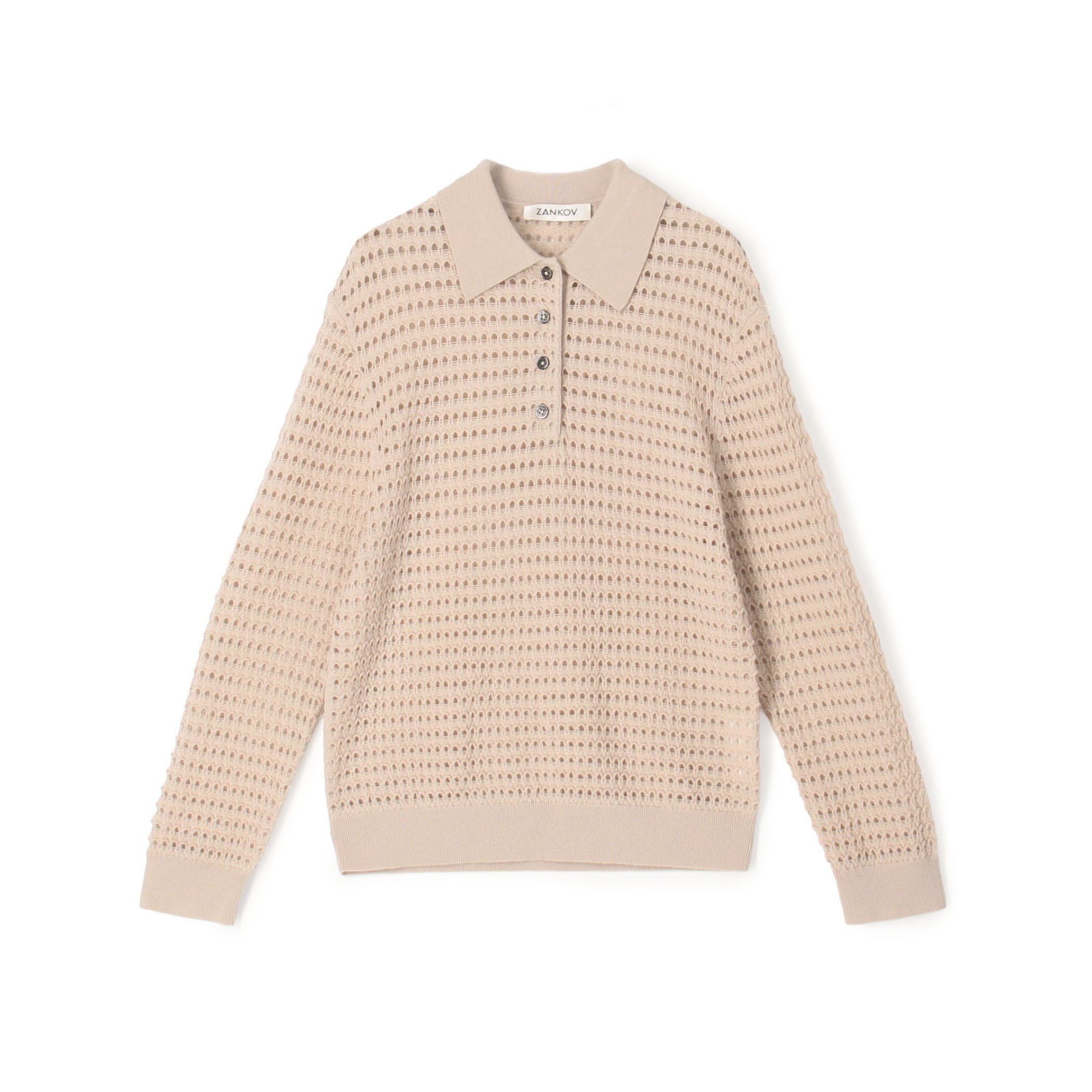 ZANKOV RYAN POINTELLE ポロカラー メッシュニット｜トゥモローランド