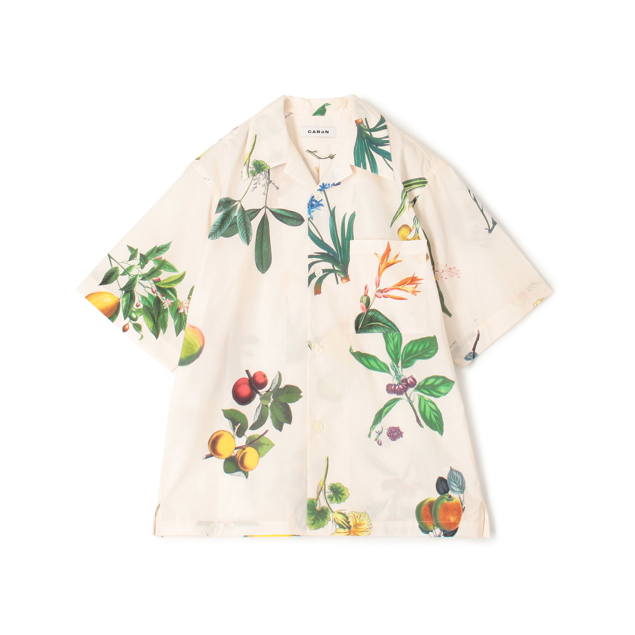 CABaN コットン Green Showerプリント ハーフスリーブシャツ