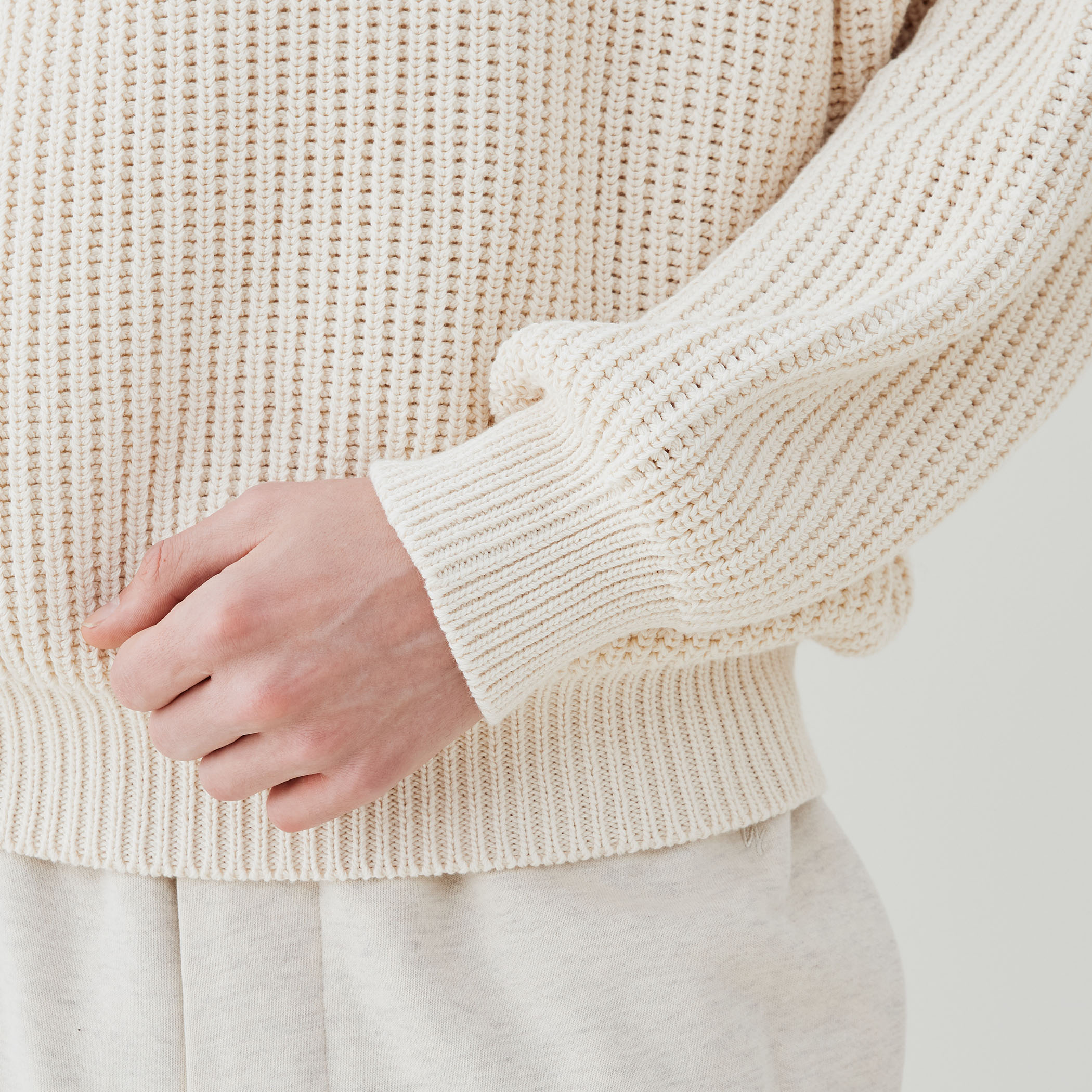 □フィッシャーマンズリブ クルーネックプルオーバー