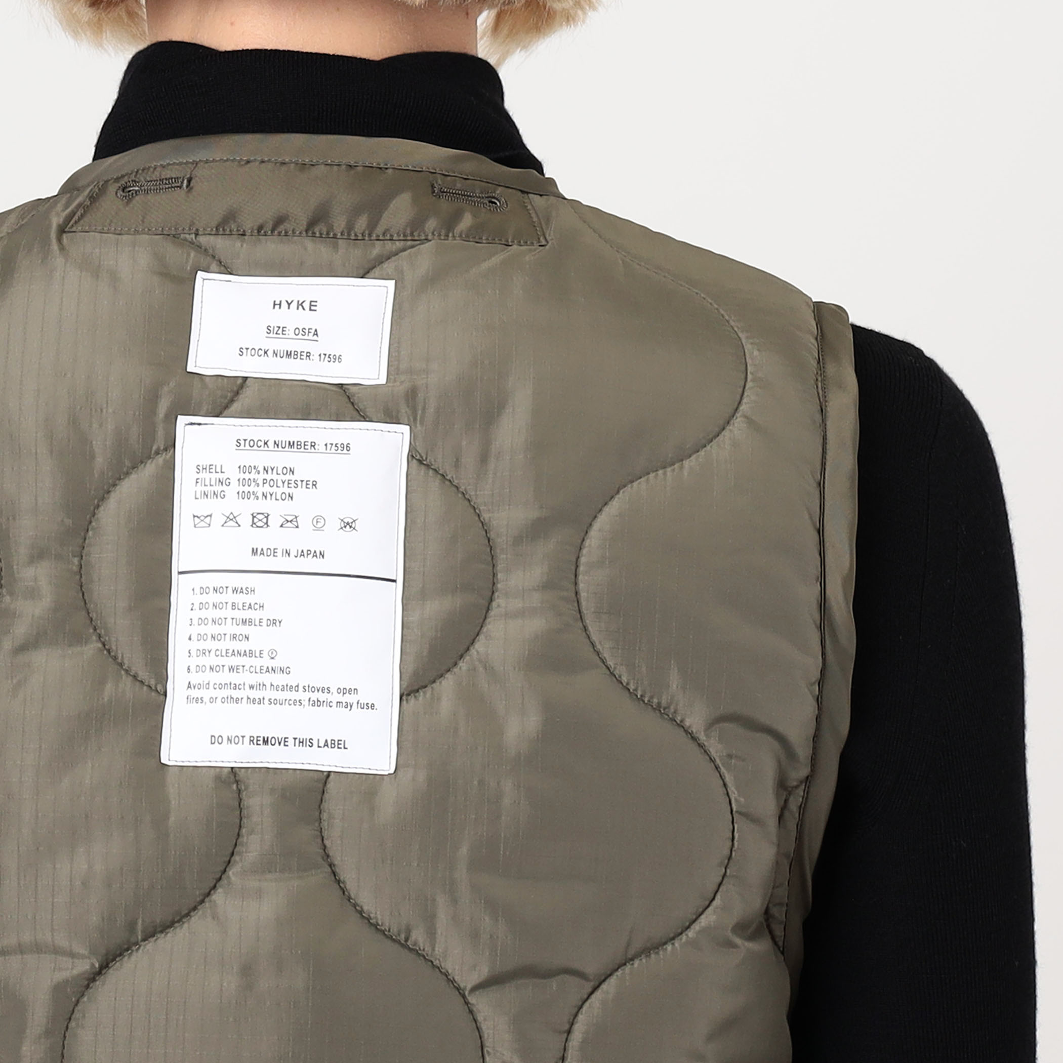 HYKE QUILTED CROPPED VEST キルティング クロップドベスト