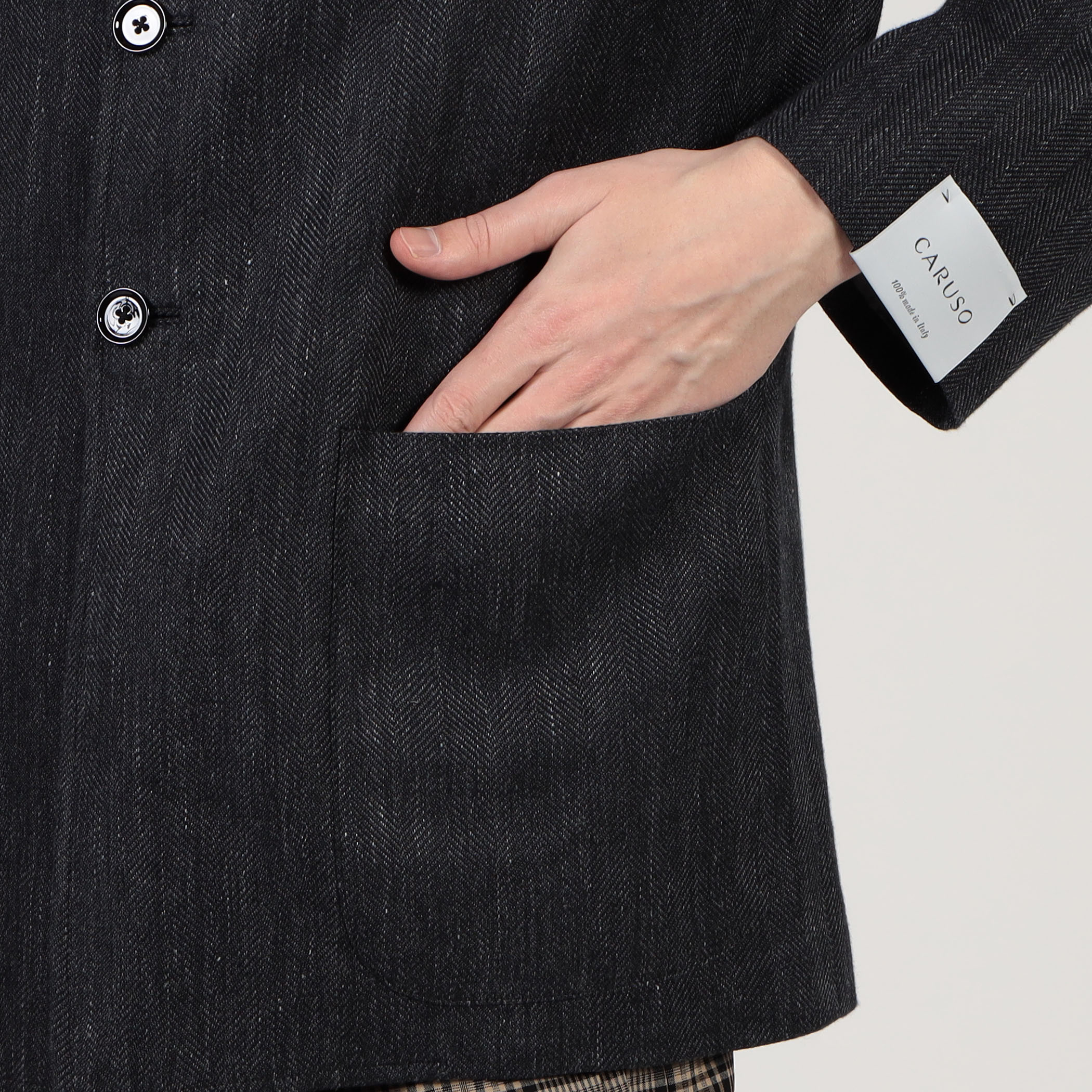 別注】CARUSO リネンウール フォレスティエールジャケット