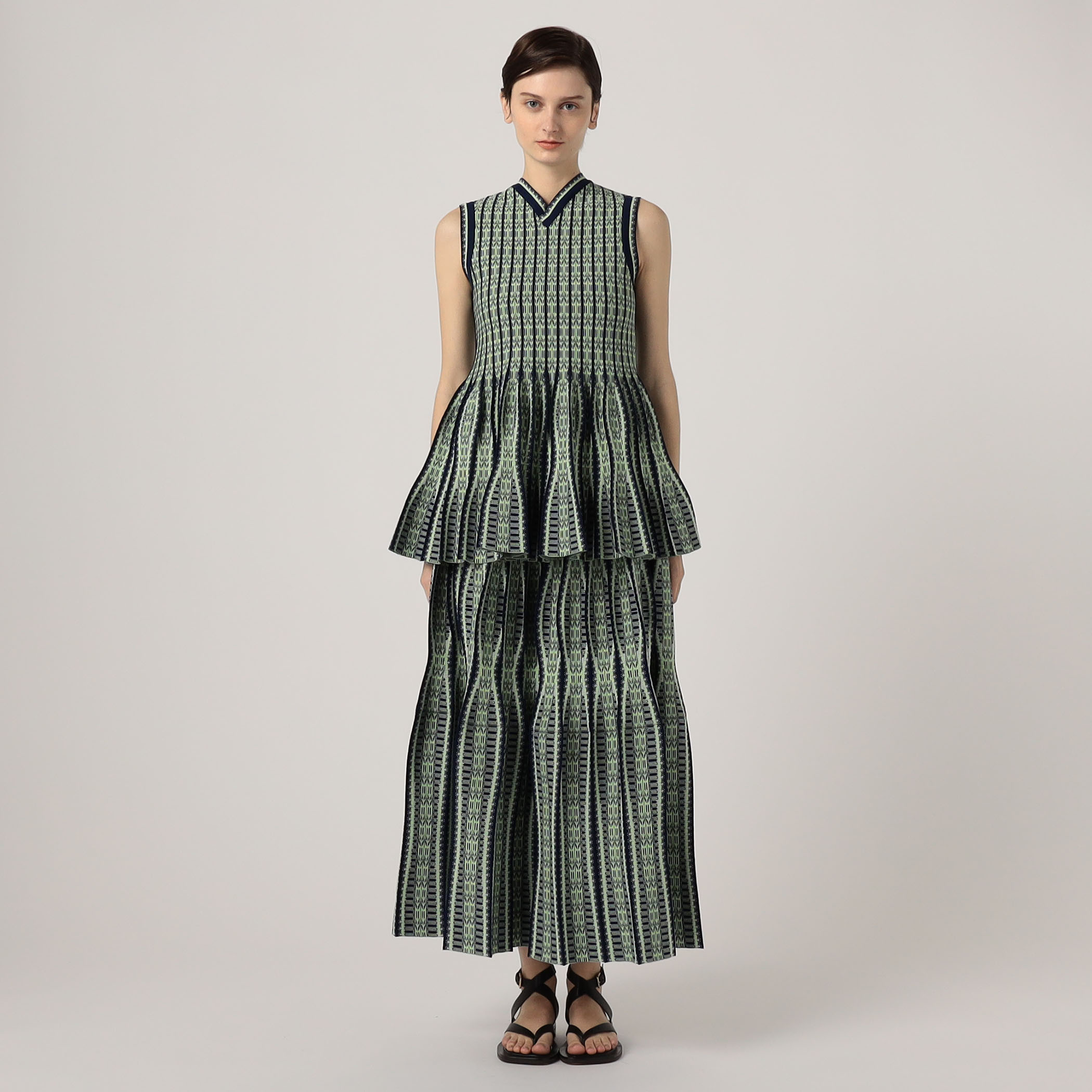 Mame Kurogouchi Lantern Knitted Volume Skirt