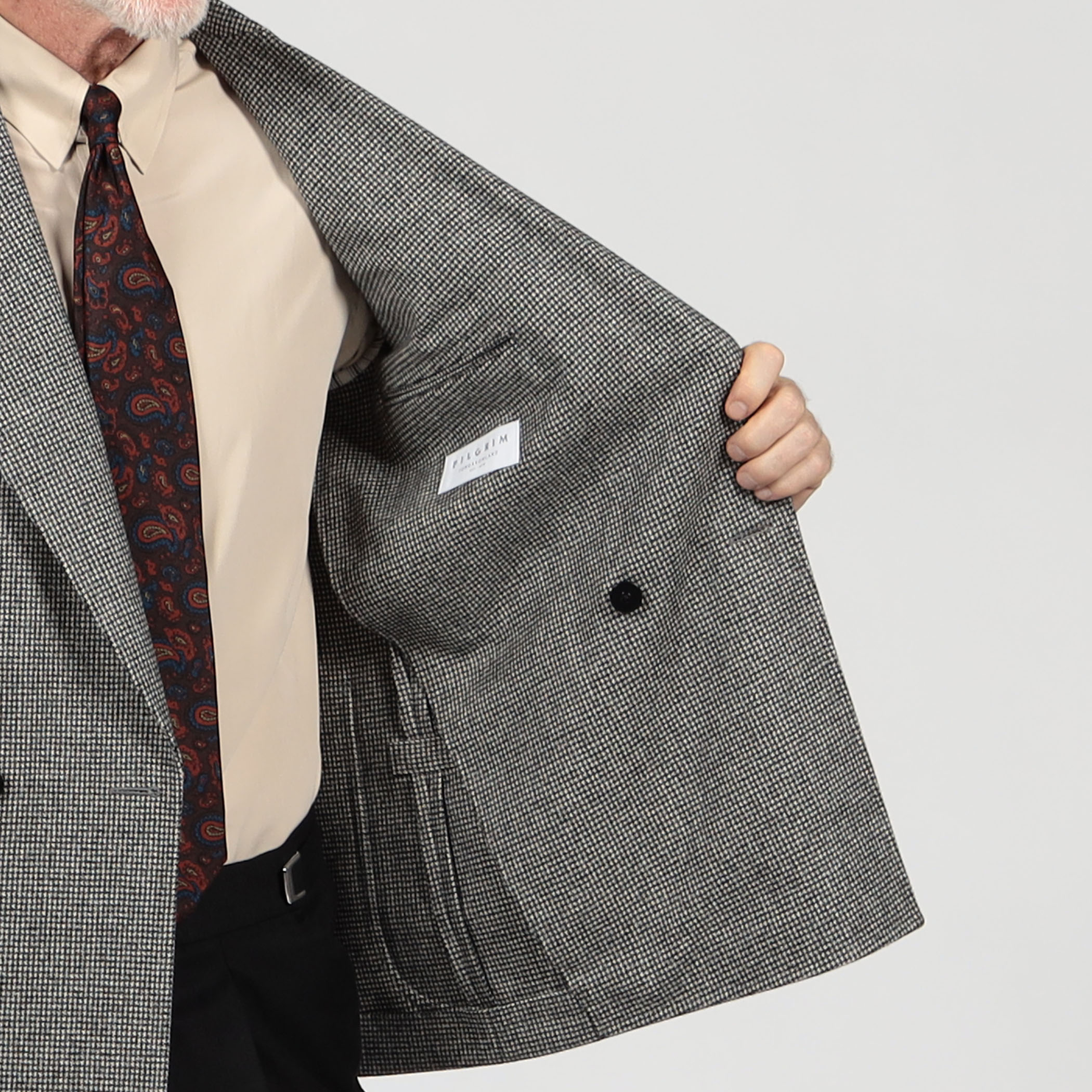 ウールフランネル ダブルブレステッド4Bジャケット FOX BROTHERS