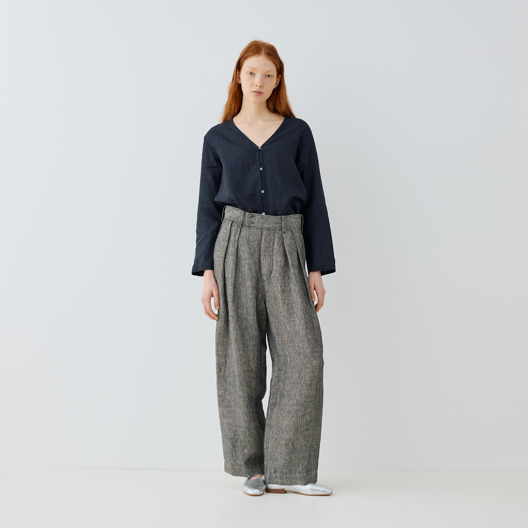 みやページ Cotton Stripe Wave Flower Foil Print Dress | Pasand by ne