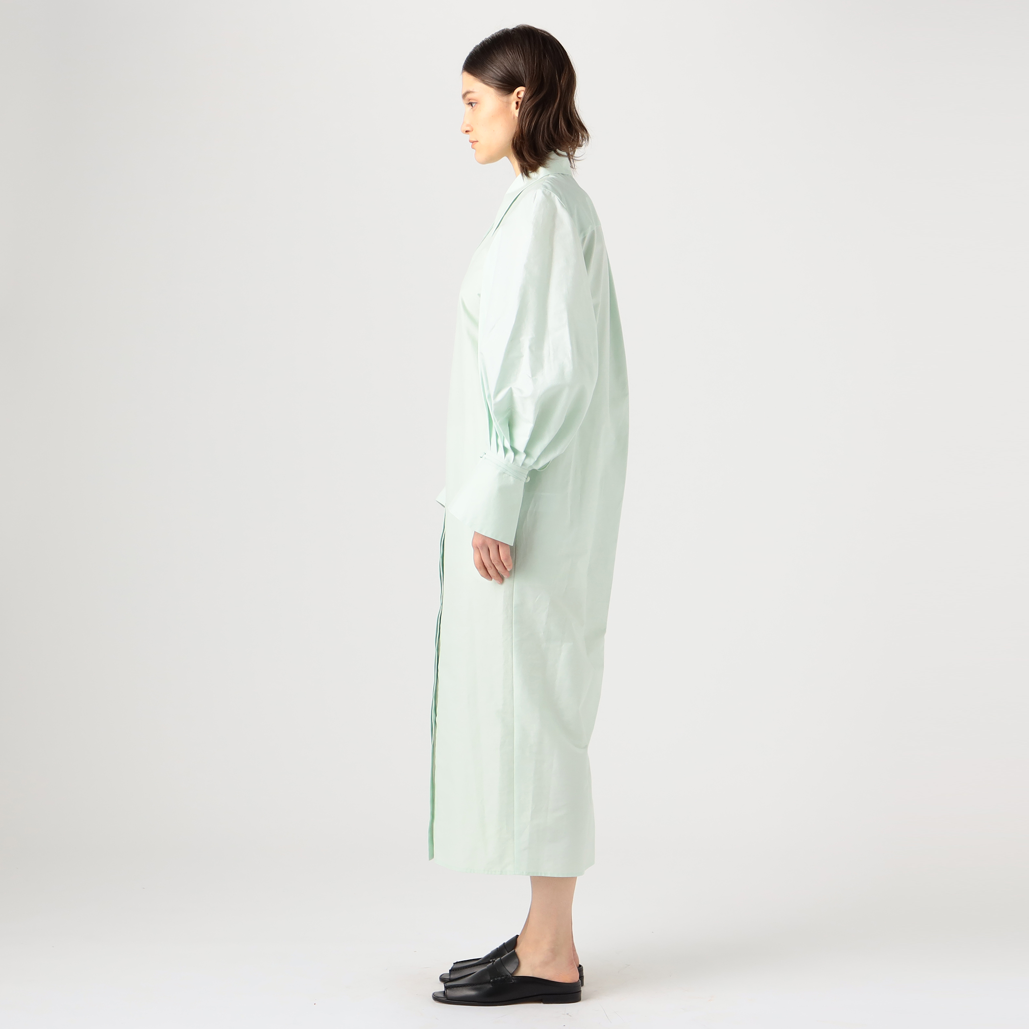 Mame Kurogouchi Cotton Silk Broad Basket Motif Shirt Dress