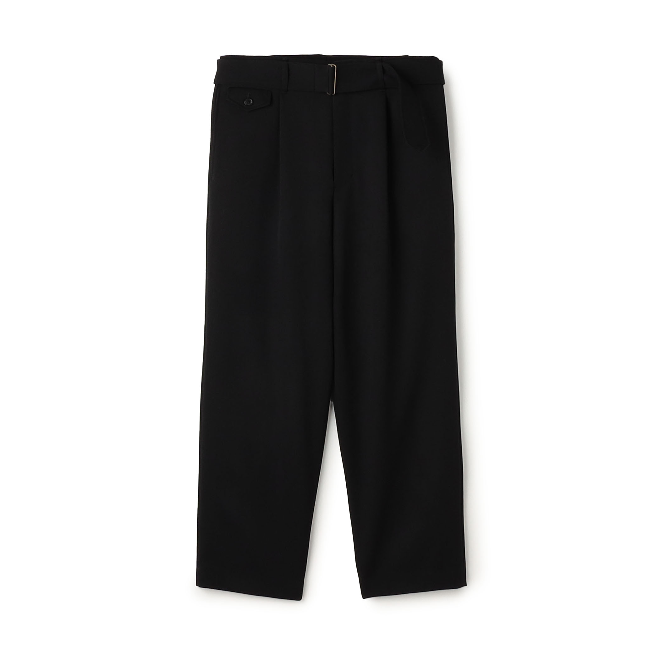 ウールギャバジン ベルテッドパンツ