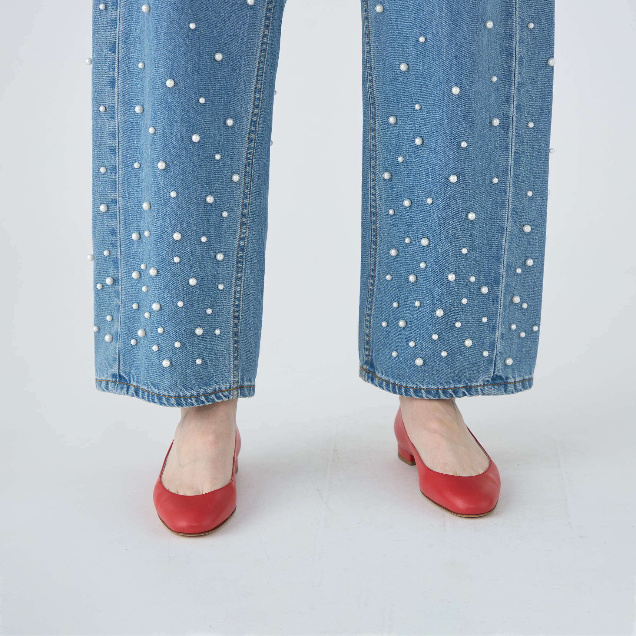 WEB限定】パールデニム コクーンテーパードパンツ