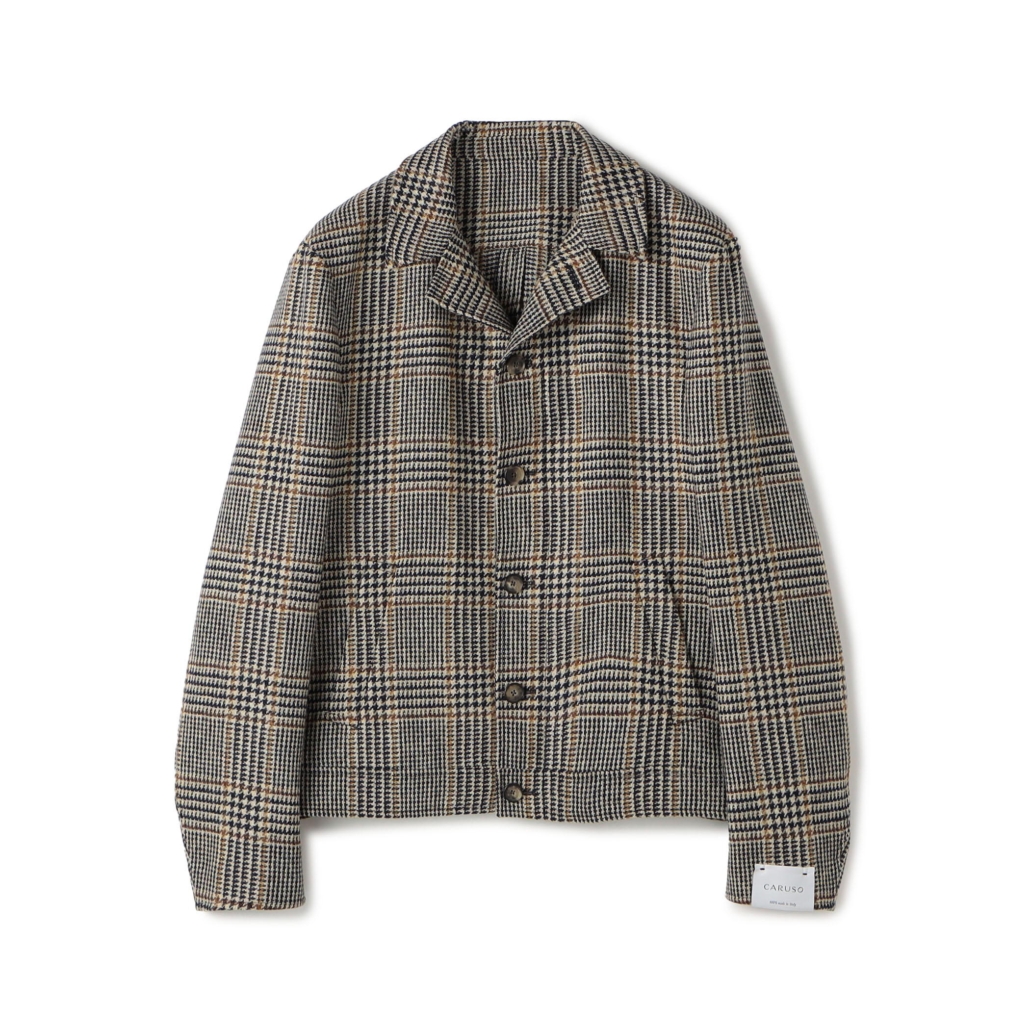 【別注】CARUSO ウールグレンチェック ショートブルゾン