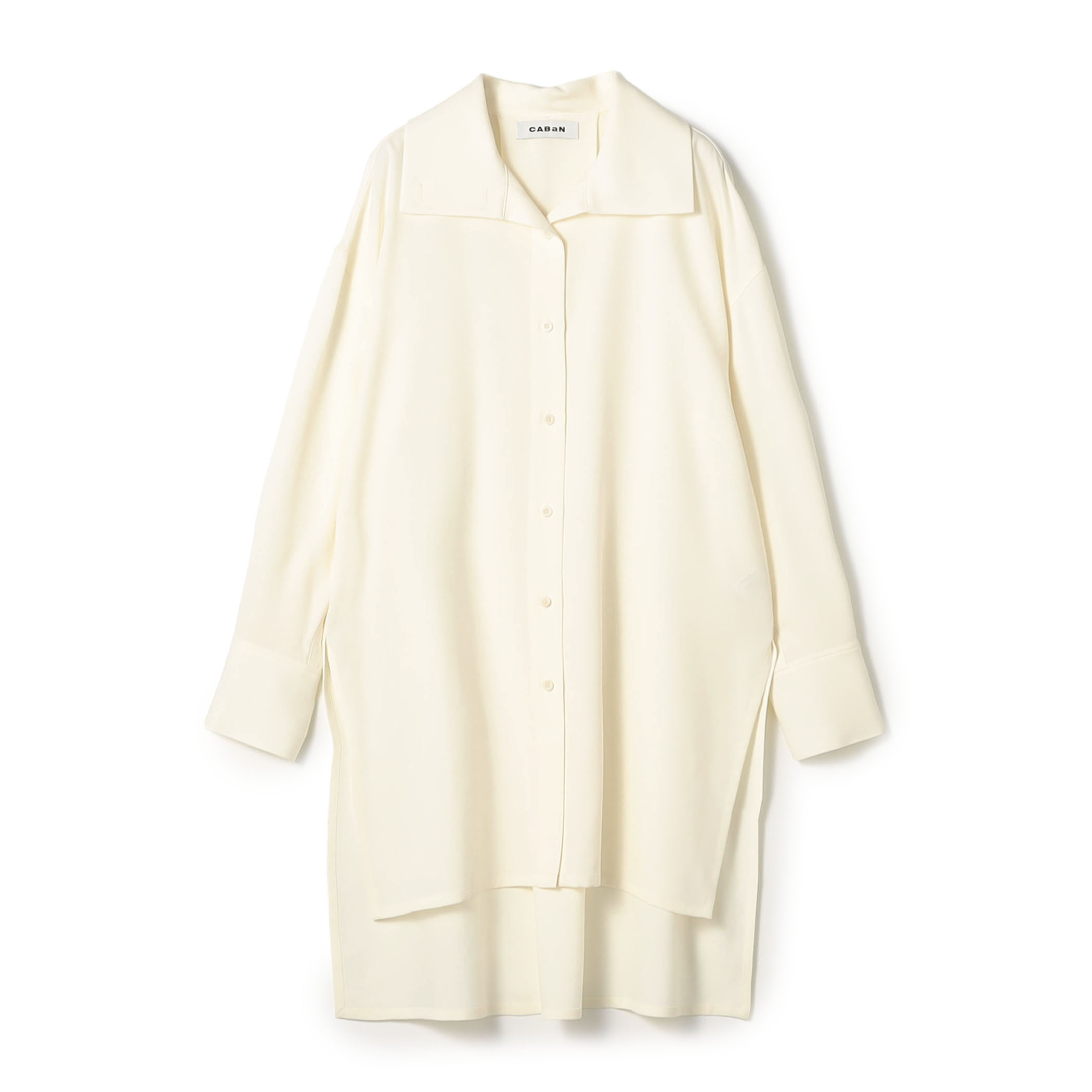 ウールツイル ハイネックロングシャツワンピース