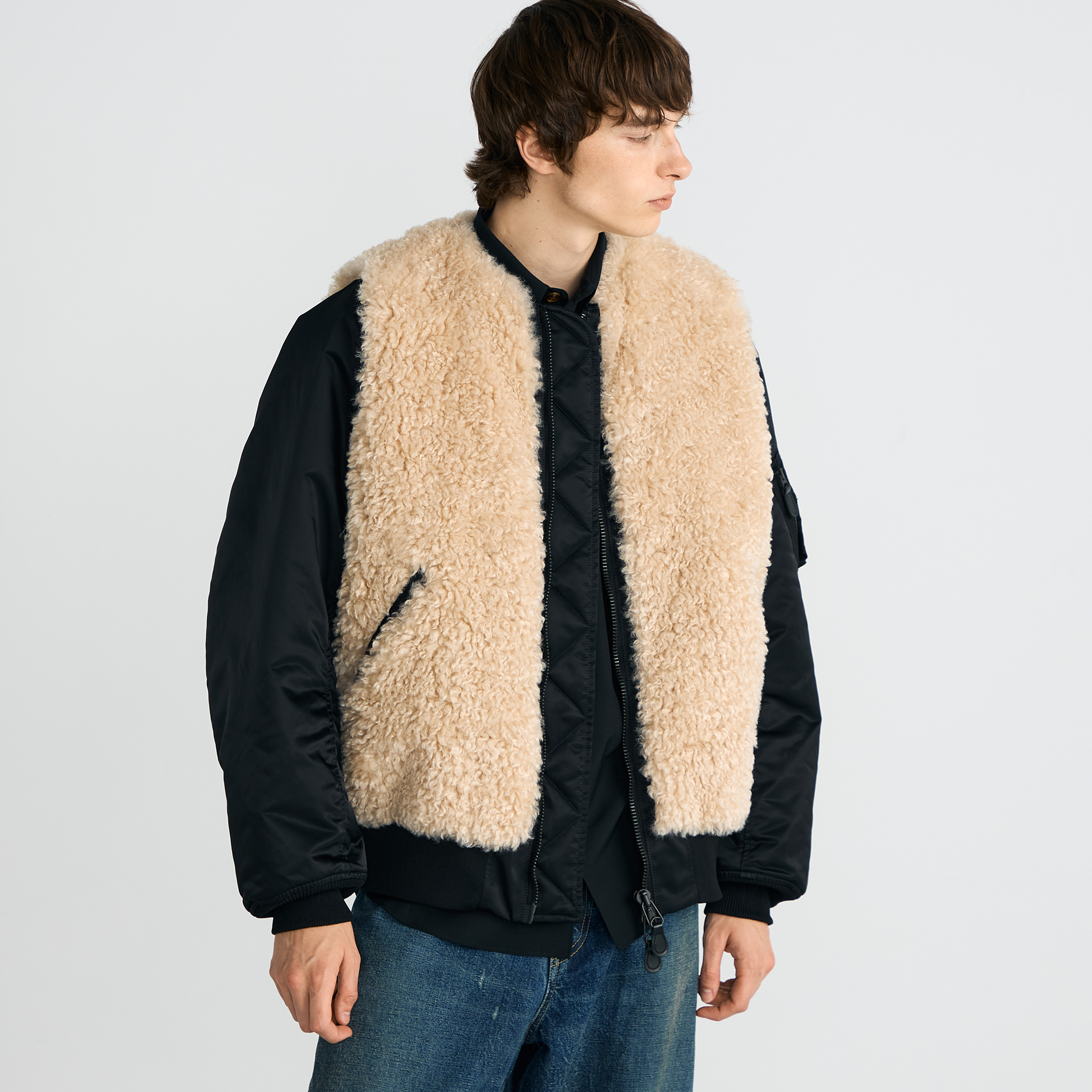 別注】HYKE FAUX SHEARLING TYPE MA-1JACKET｜トゥモローランド 公式通販