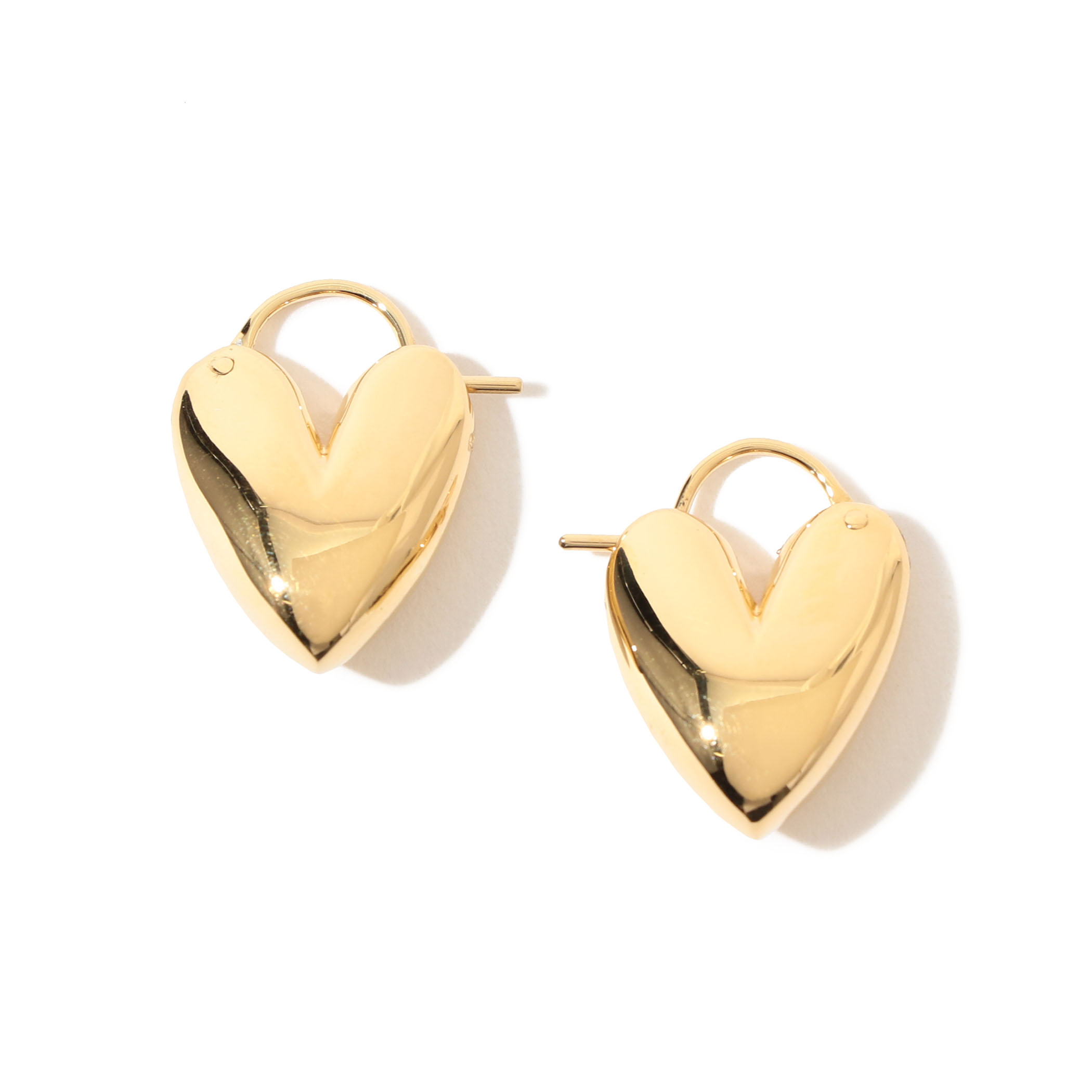 R.ALAGAN/TINY PUFFY HEART HOOPS(GOLD)