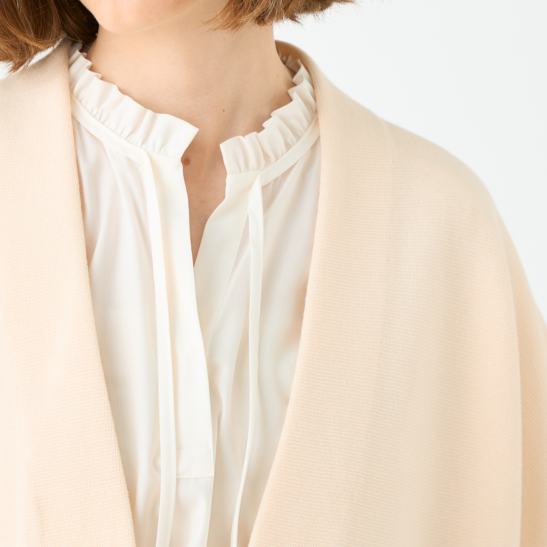 ウールポリエステルミラノリブ ショートスリーブカーディガン