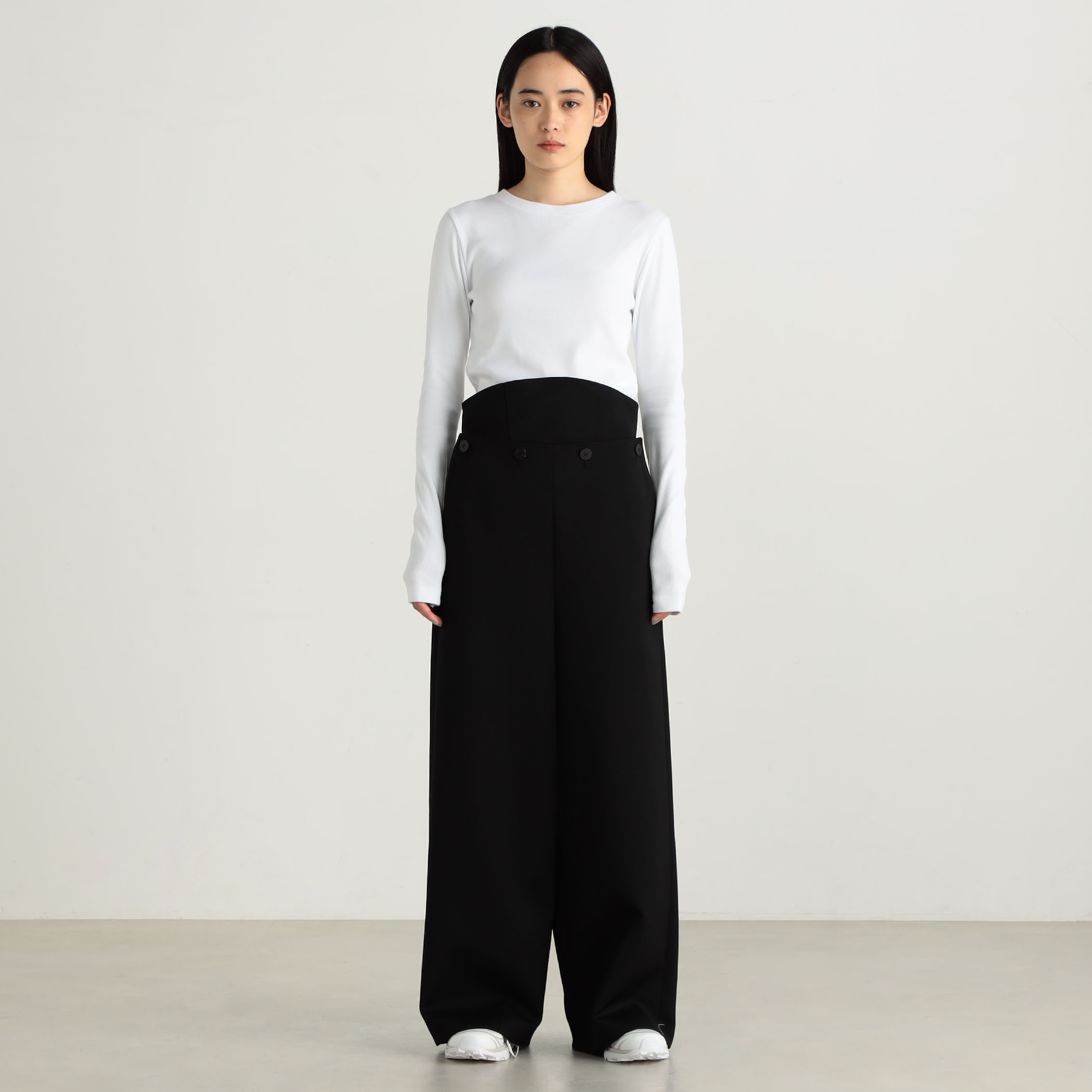 ウールサテンドロップパンツ 接触冷感・洗える・XXSサイズあり】サテンストレッチクロップド