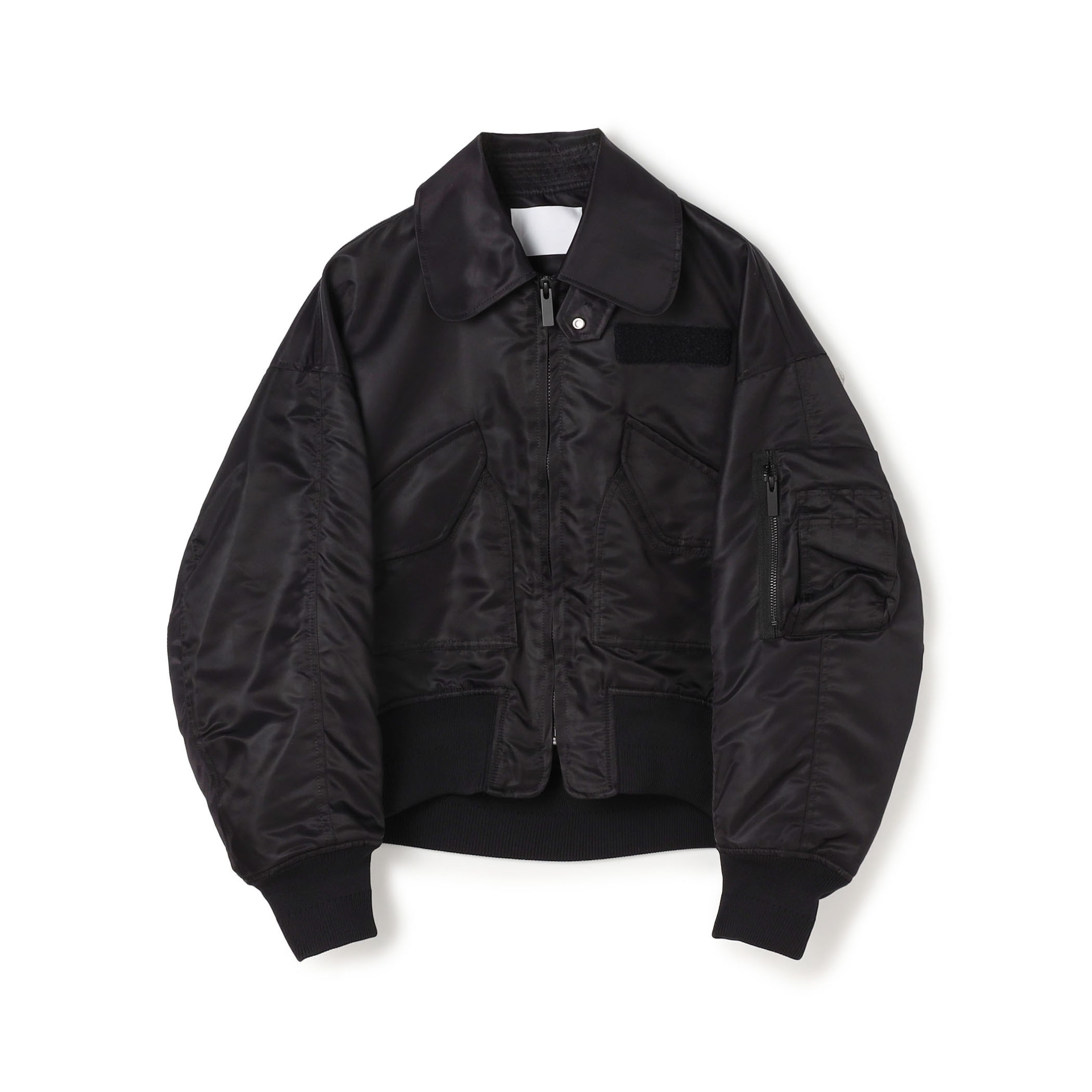 Mame Kurogouchi Nylon Twill 3D Embroidery Flight Jacket フライトジャケット