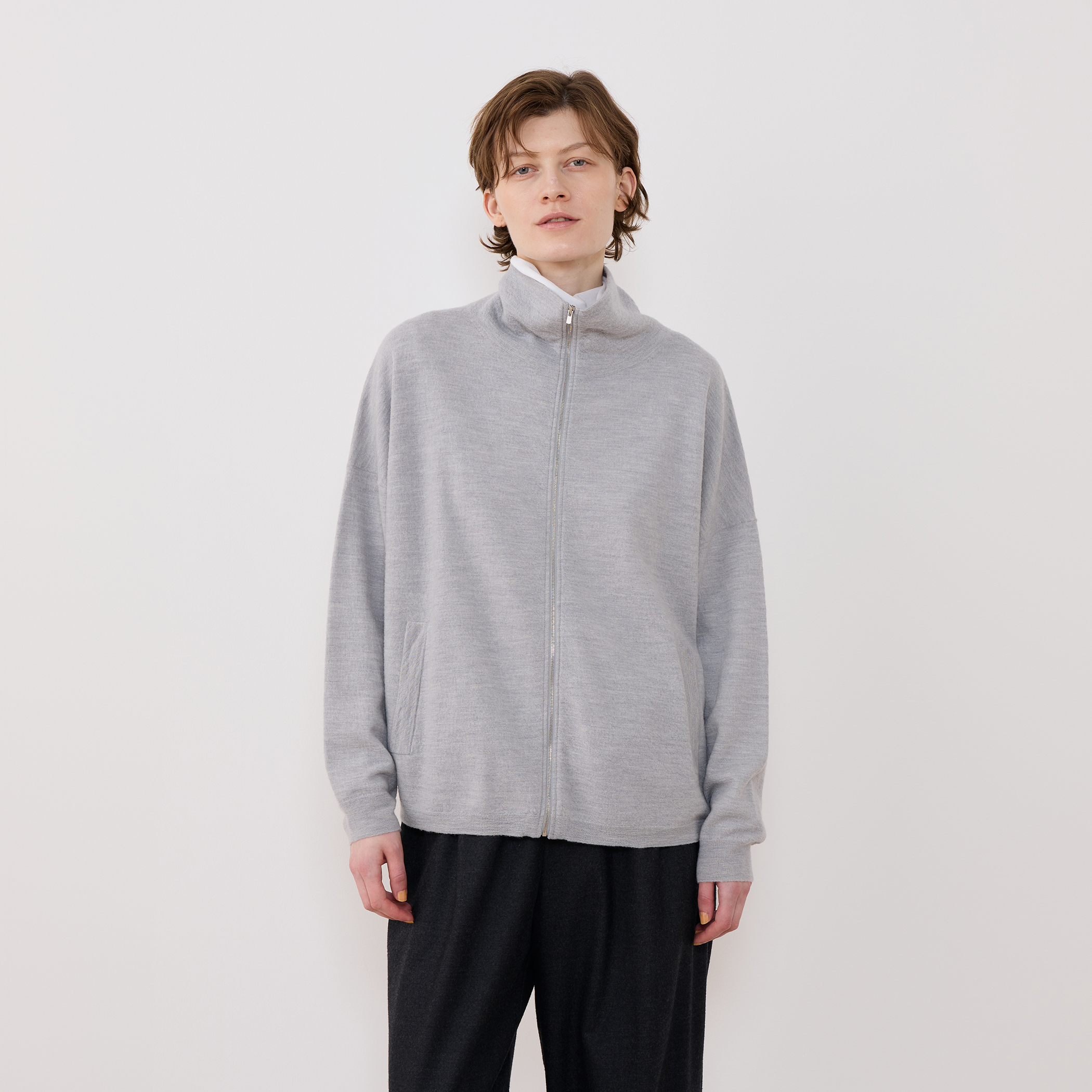 ほぼ未使用✨️24AW　定価12万　ドゥロワー　ウールコットンジップアップ　ジレ ボイルドウール ジップアップカーディガン｜トゥモローランド 公式通販