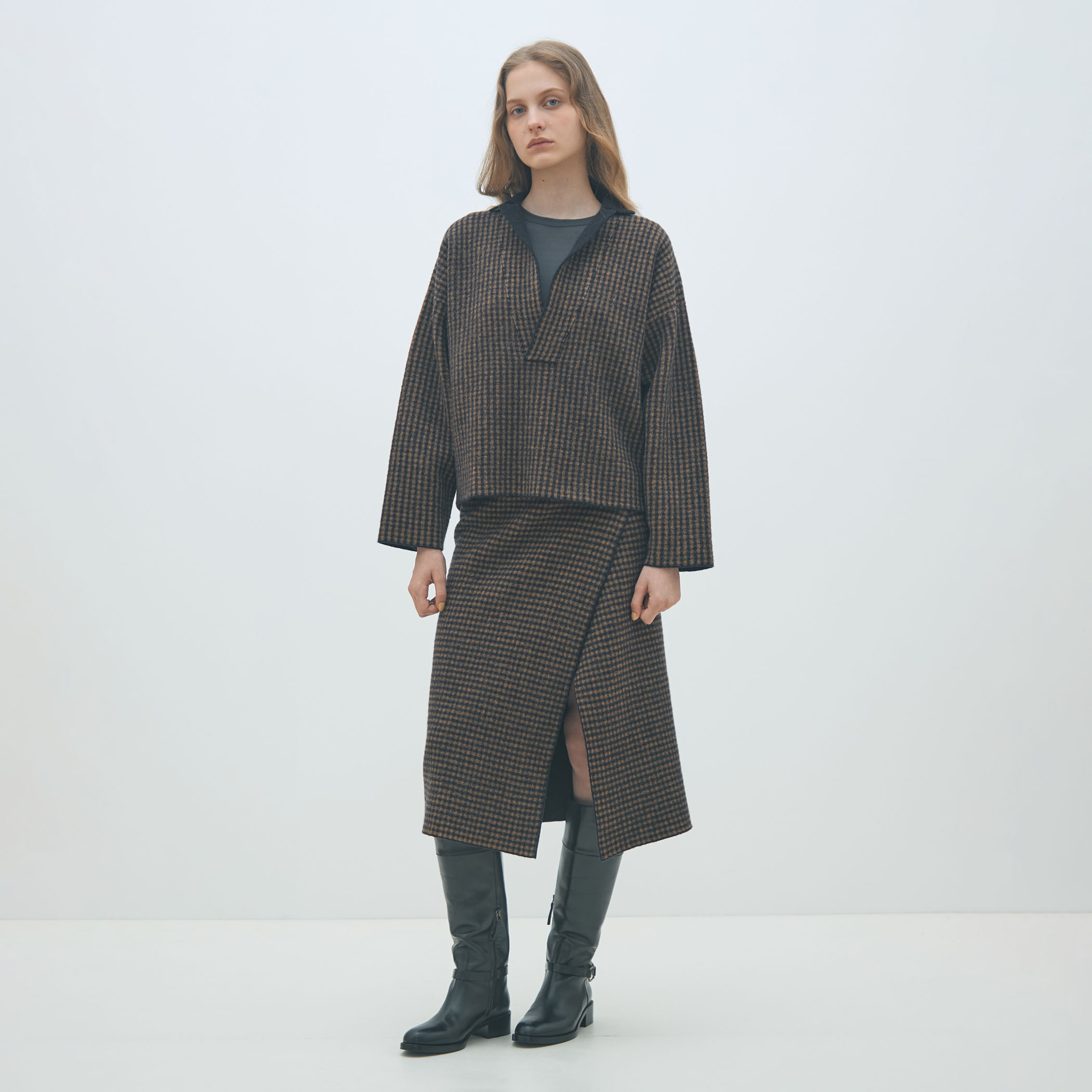 ウールジャカード ラップスカート｜トゥモローランド 公式通販