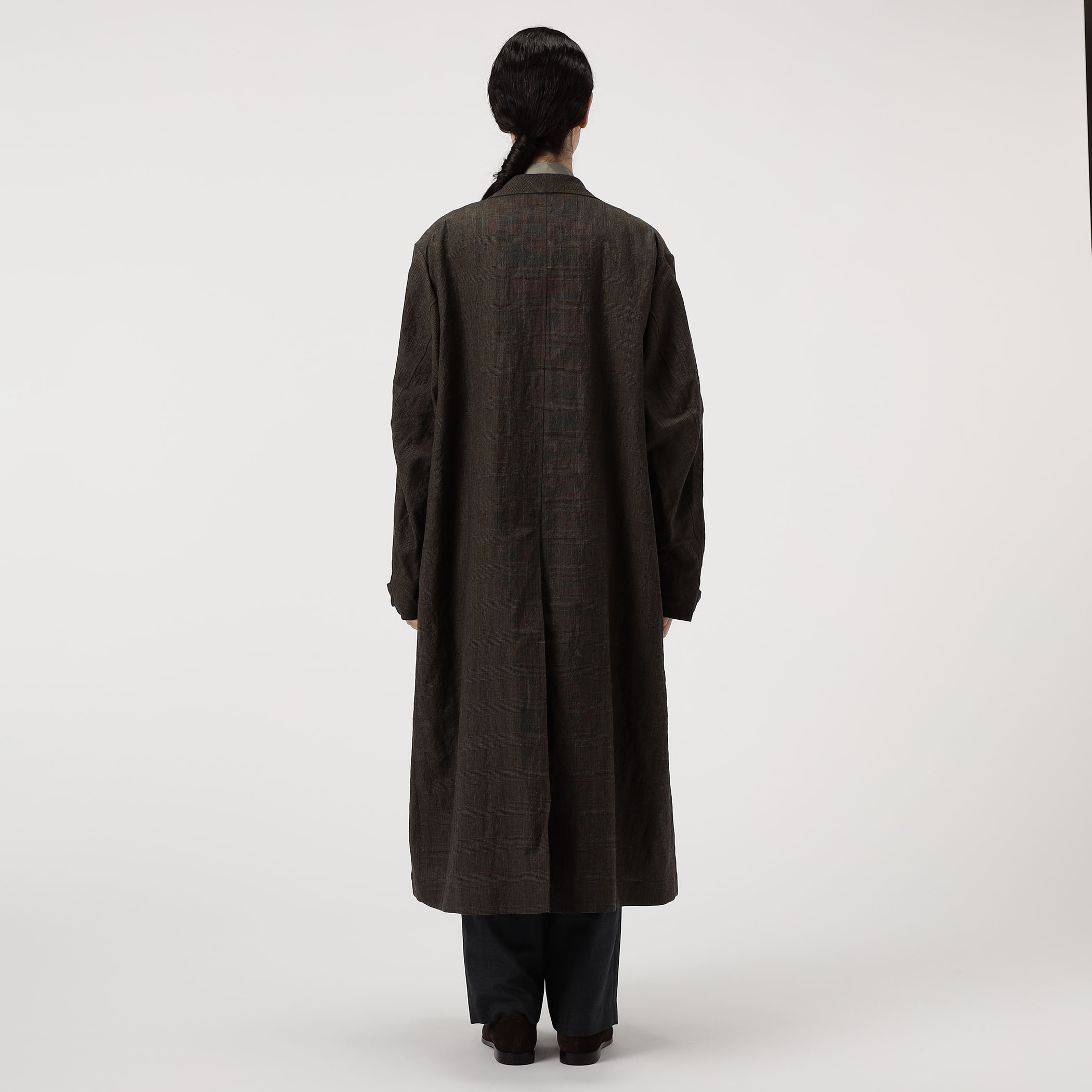 HAVERSACK ウールリネングレンチェック アトリエコート