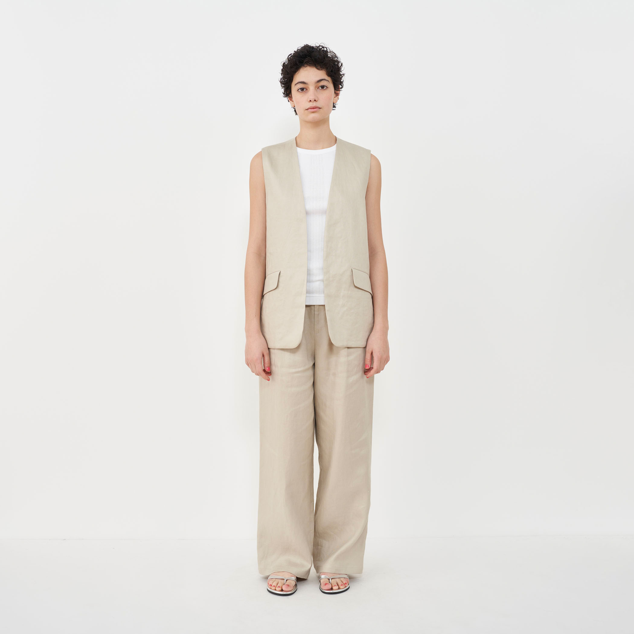 らく GALERIE VIE 7104801D3 スビンコットン アメリカンスリーブタンクトップ｜トゥモローランド