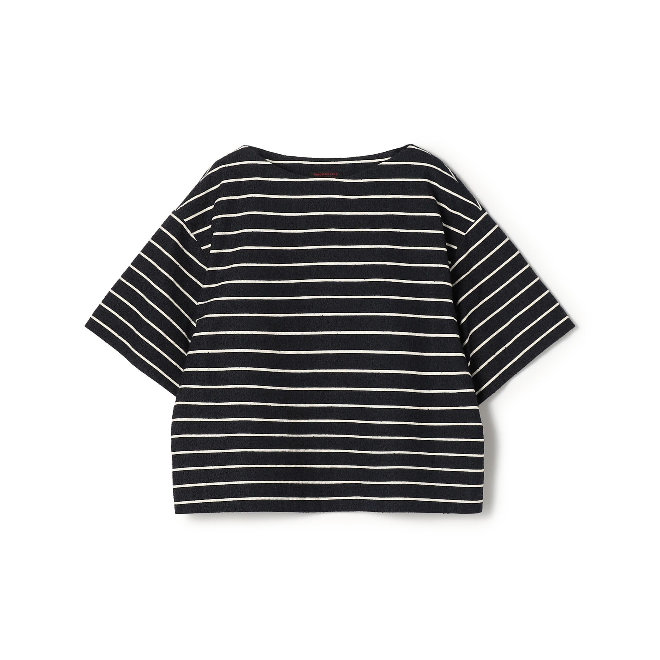 シルクブレンドボーダー ボートネックプルオーバー