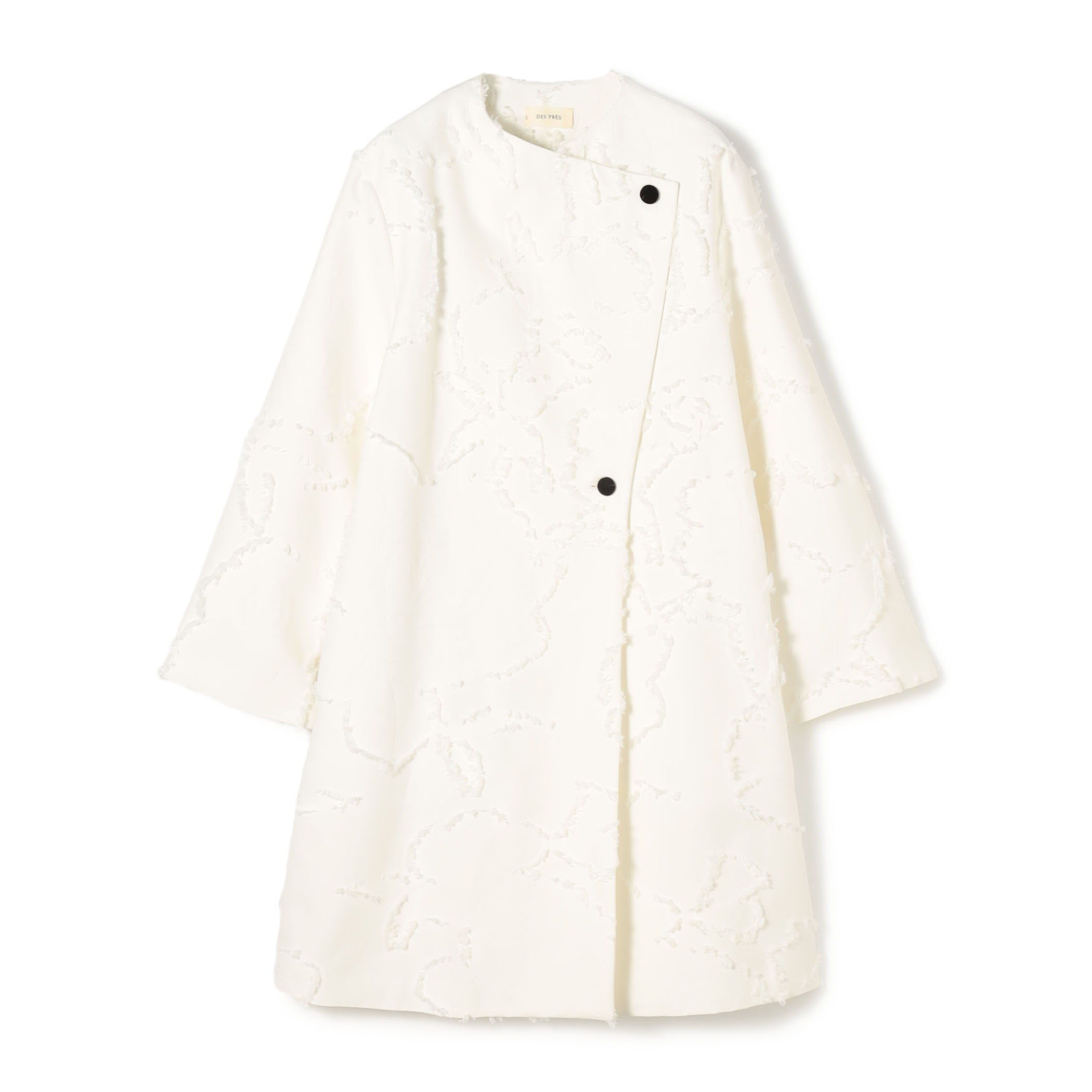 フリンジジャカード オープンカラーコート