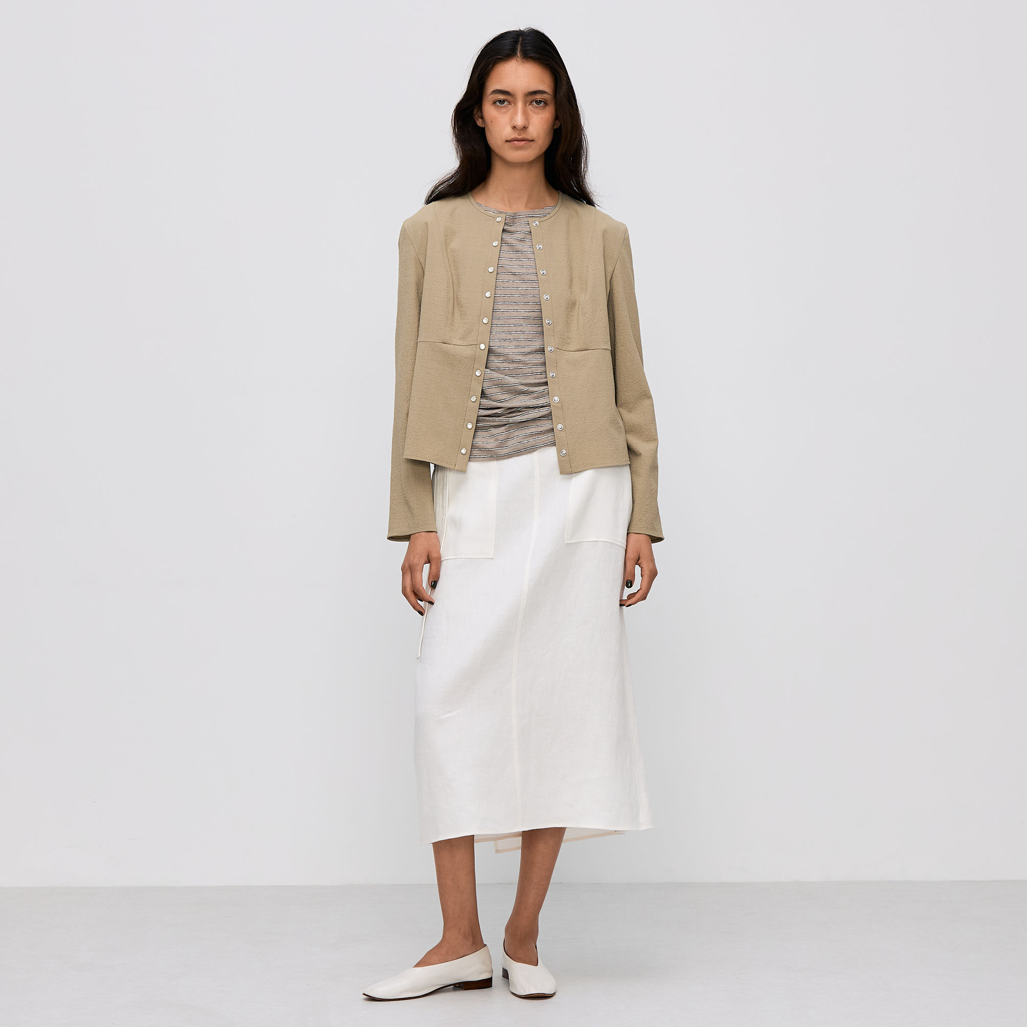 シアサッカー ペプラムブラウス｜トゥモローランド 公式通販