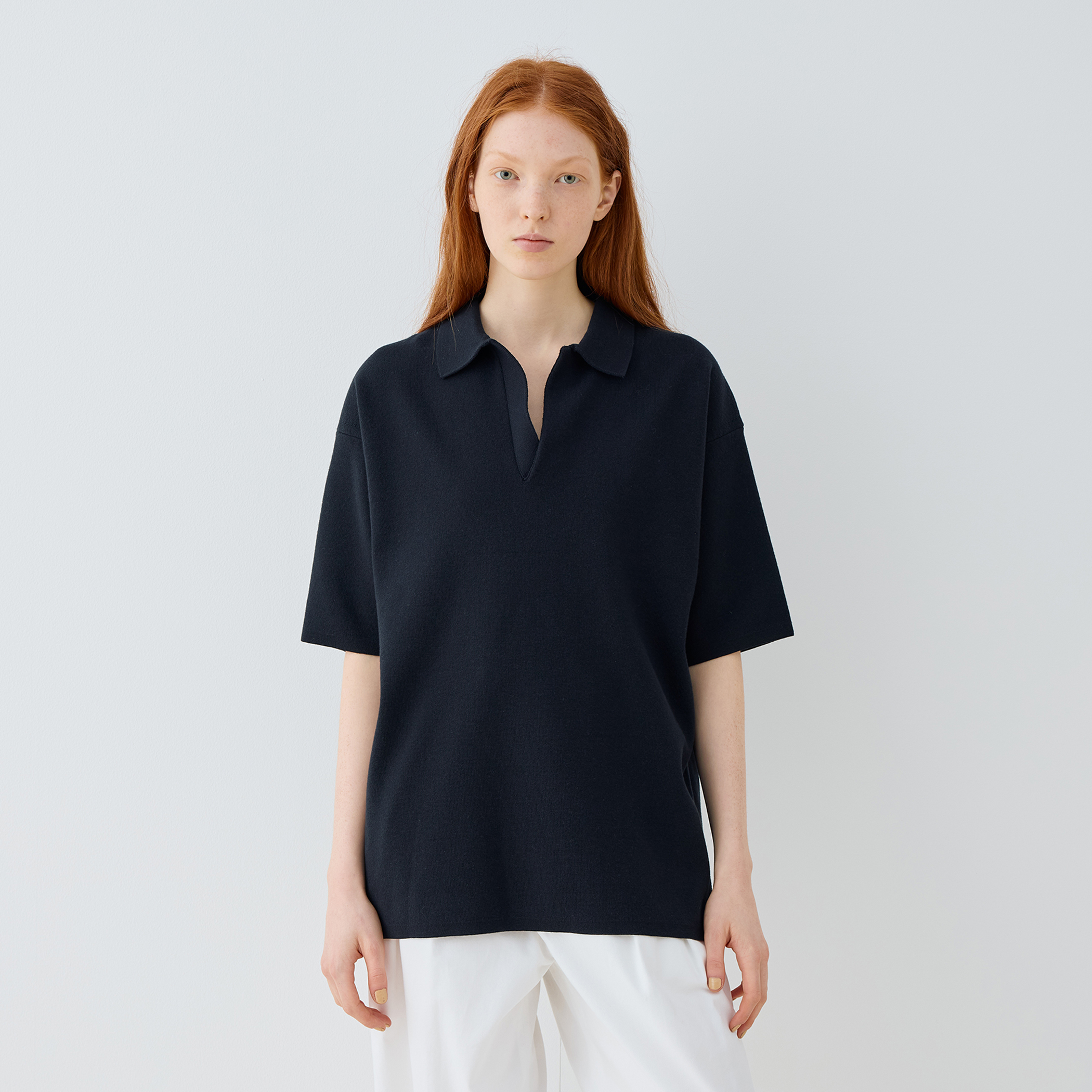 □ミラノリブ ビッグポロプルオーバーニット｜トゥモローランド 公式通販