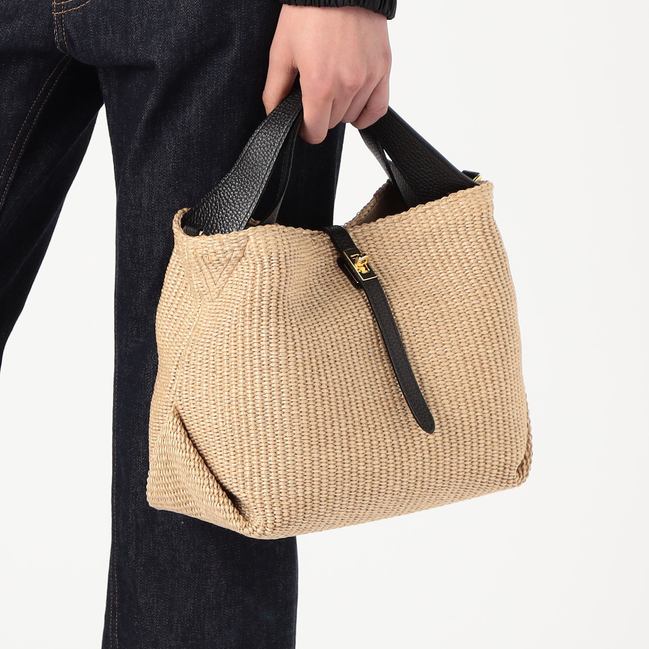 VIOLAd'ORO イタリアンラフィアシート 2WAYトートバッグ M VIOLAd'ORO イタリアンラフィアシート 2WAYトートバッグ M