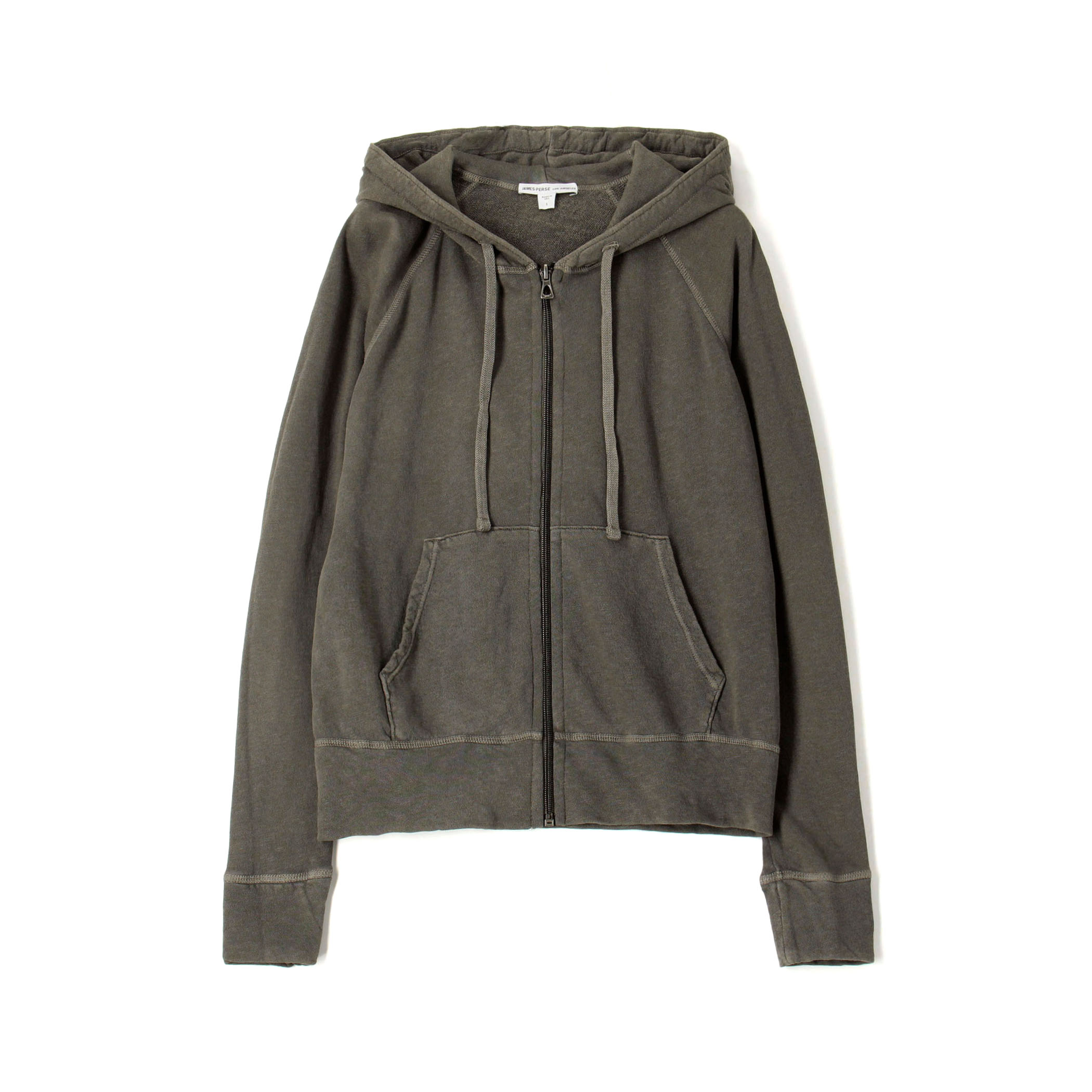 Vintage French Terry Zip Up Hoodie - White | James Perse Los