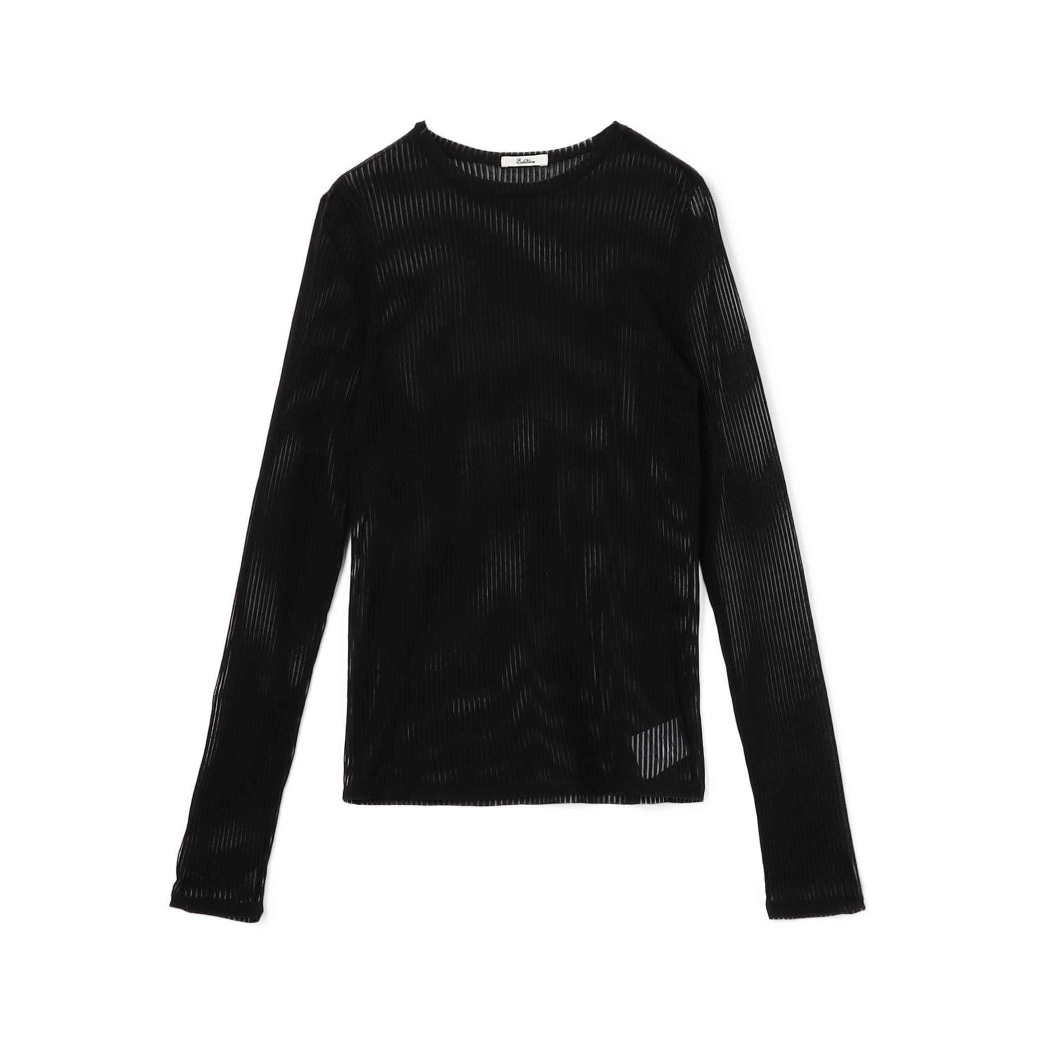 シアーストライプ ロングスリーブトップス