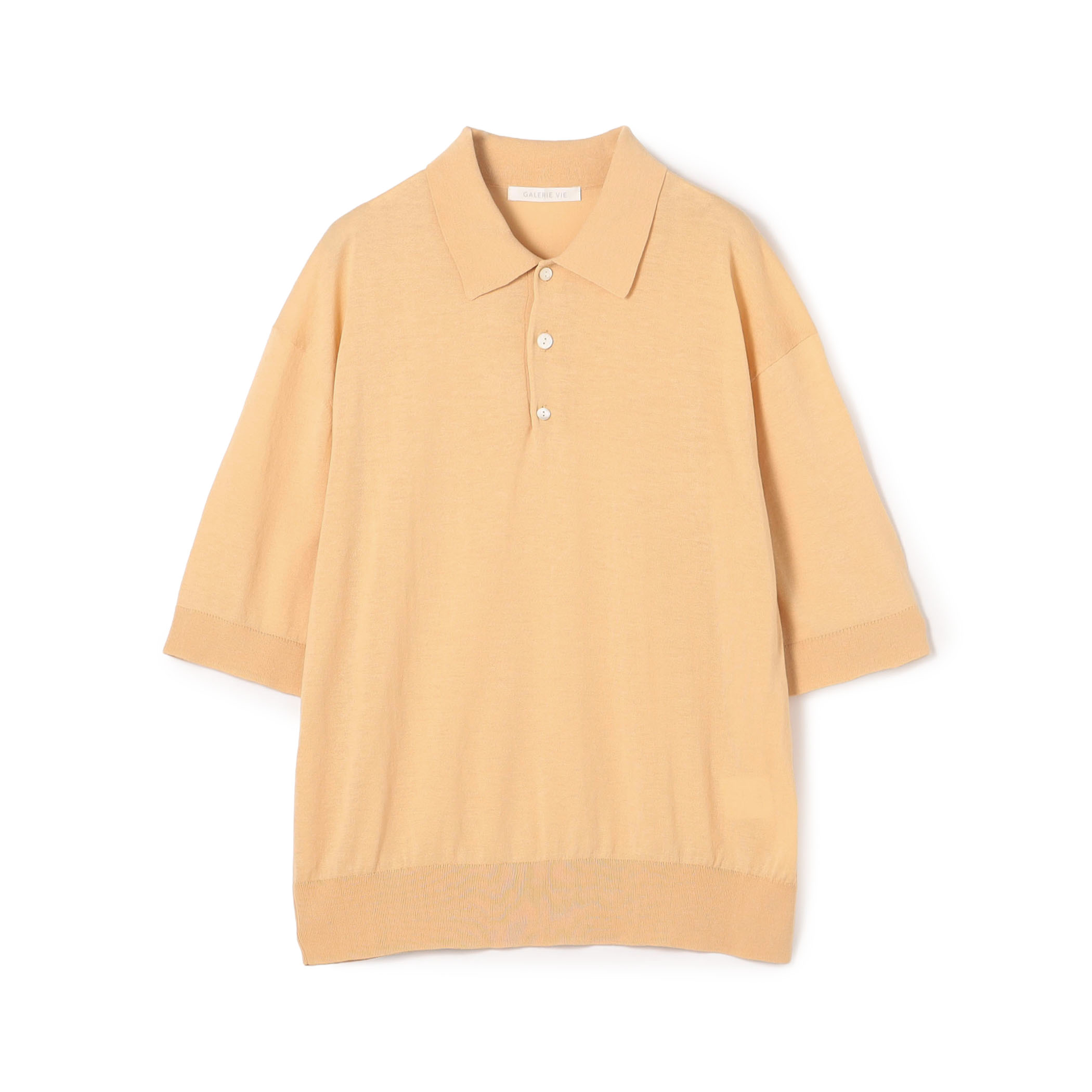 クレープコットン ポロカラープルオーバー