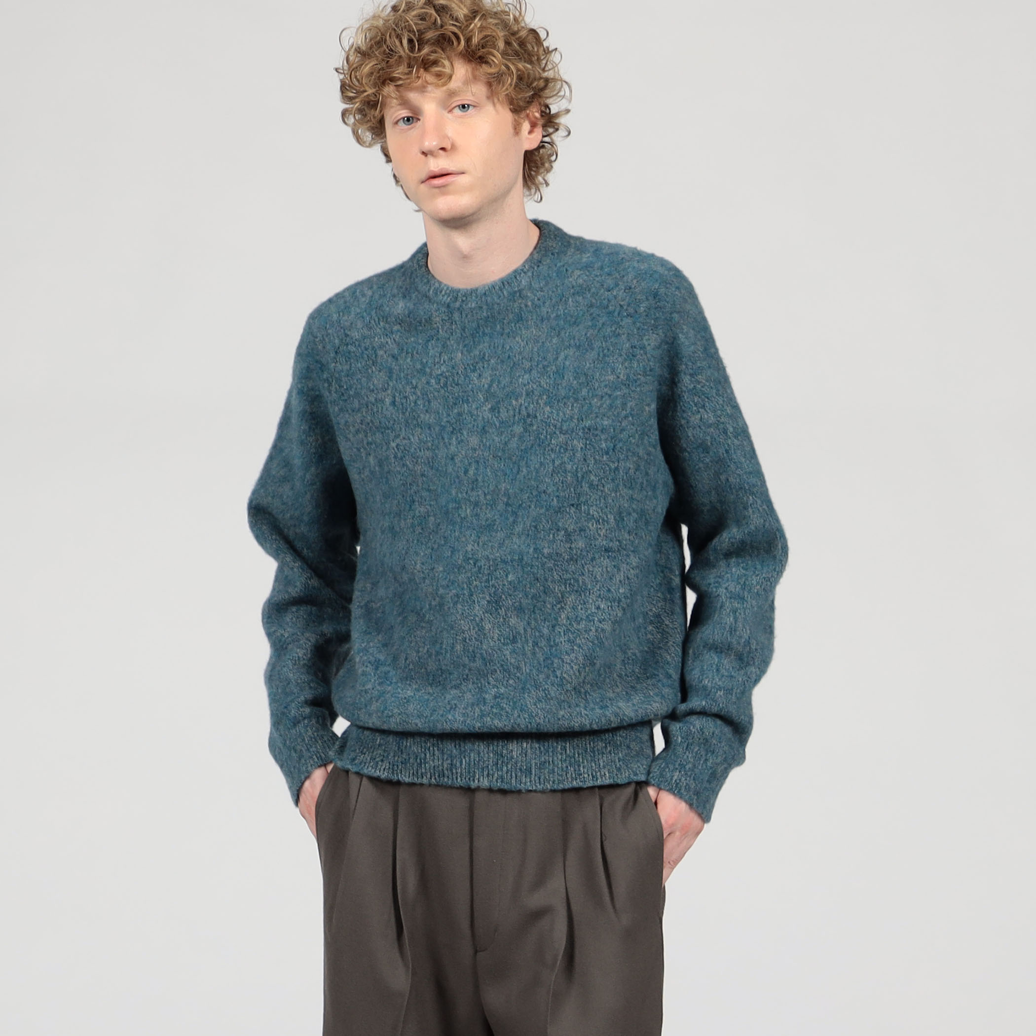 【極美品】TOMORROWLAND ウールパターンニット ショートプルオーバー TOMORROWLAND Tricot ウールシャギー クルーネックプルオーバー