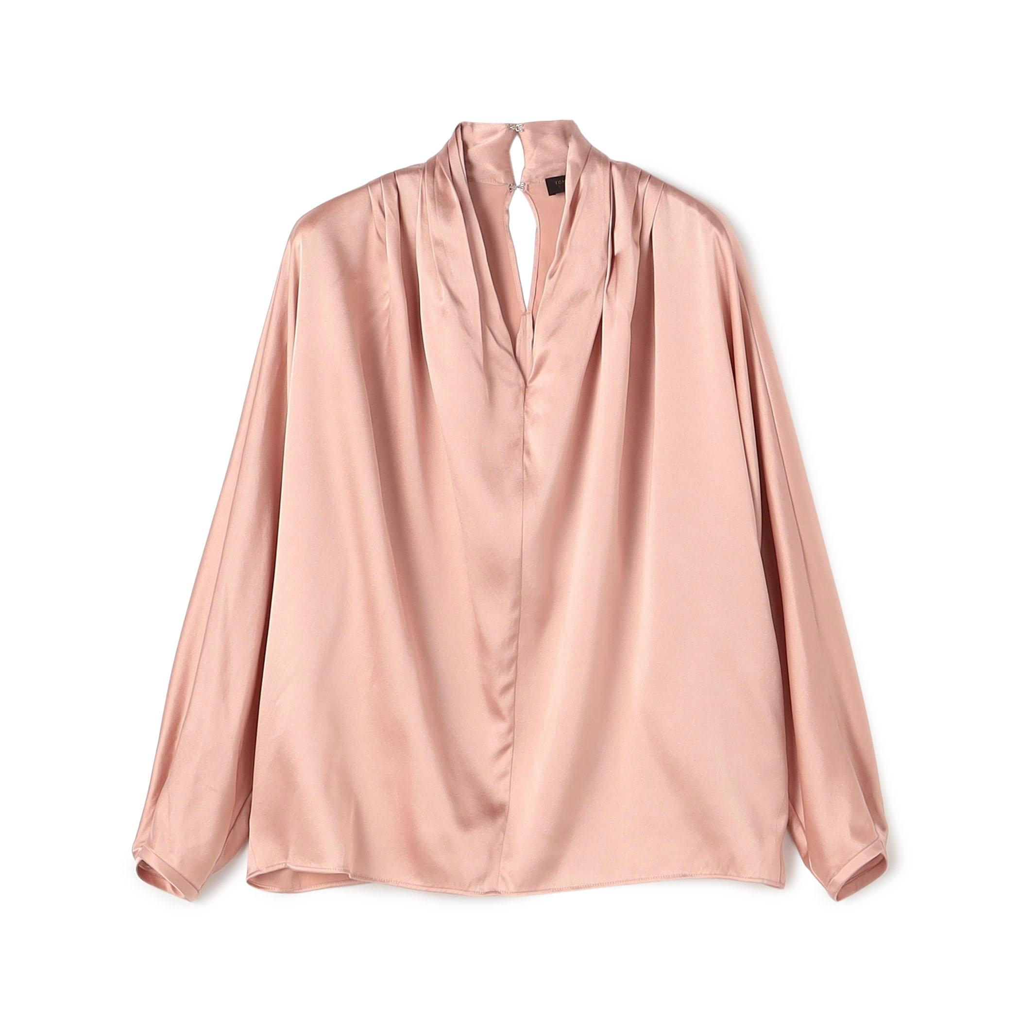 ウォッシャブルサテン ドレープブラウス