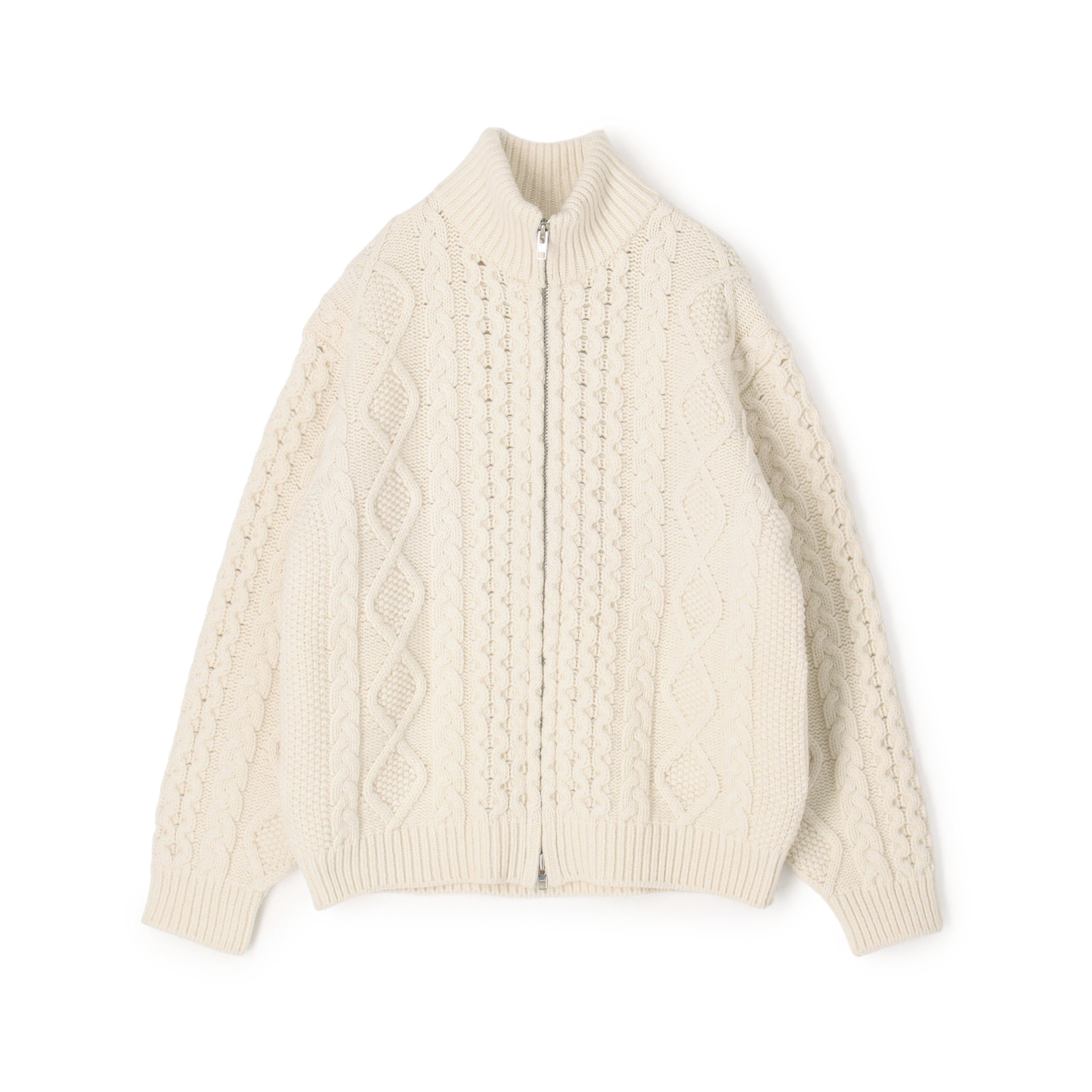 vowels CABLE KNIT ZIP UP ケーブルニットカーディガン