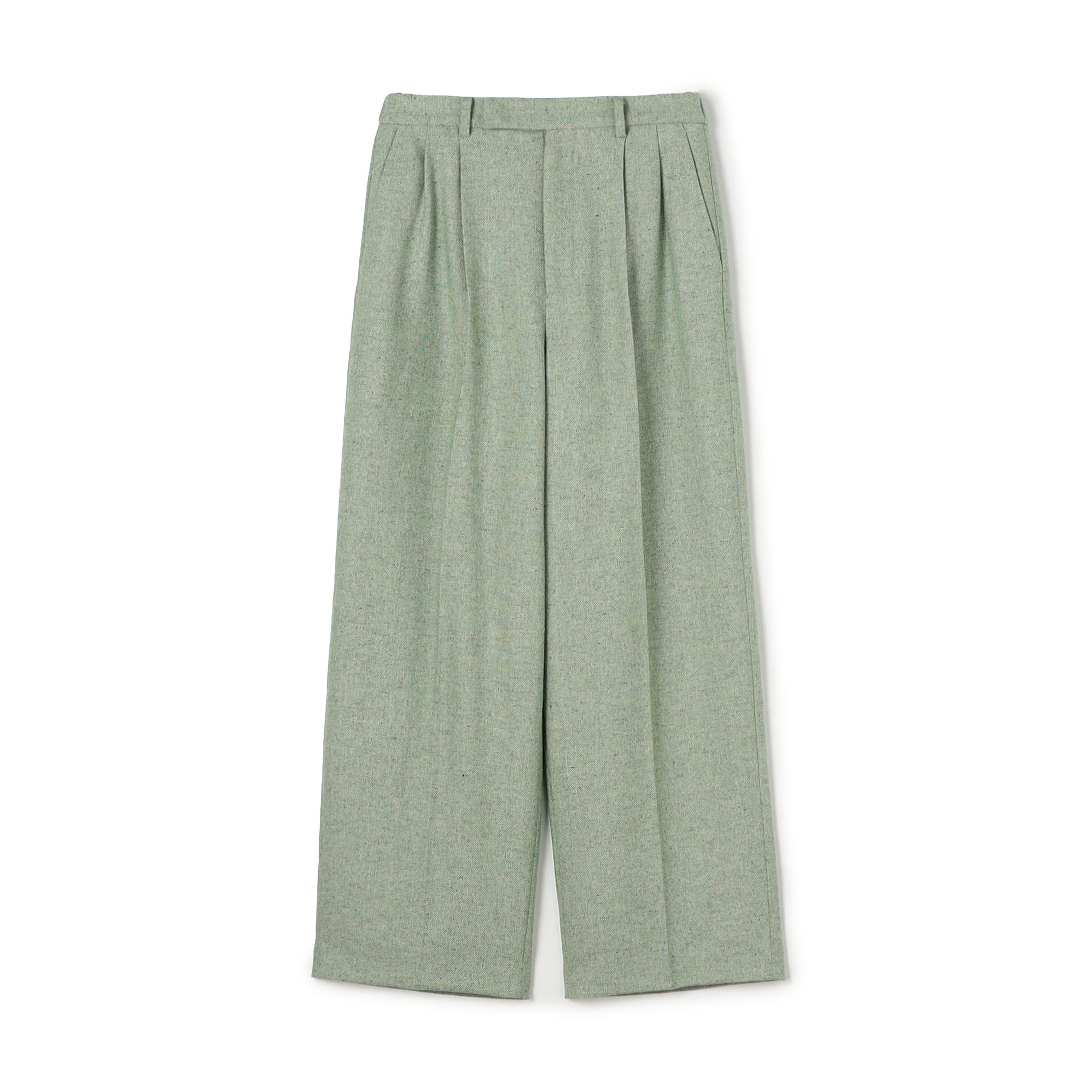 ネップツイード タックテーパードパンツ