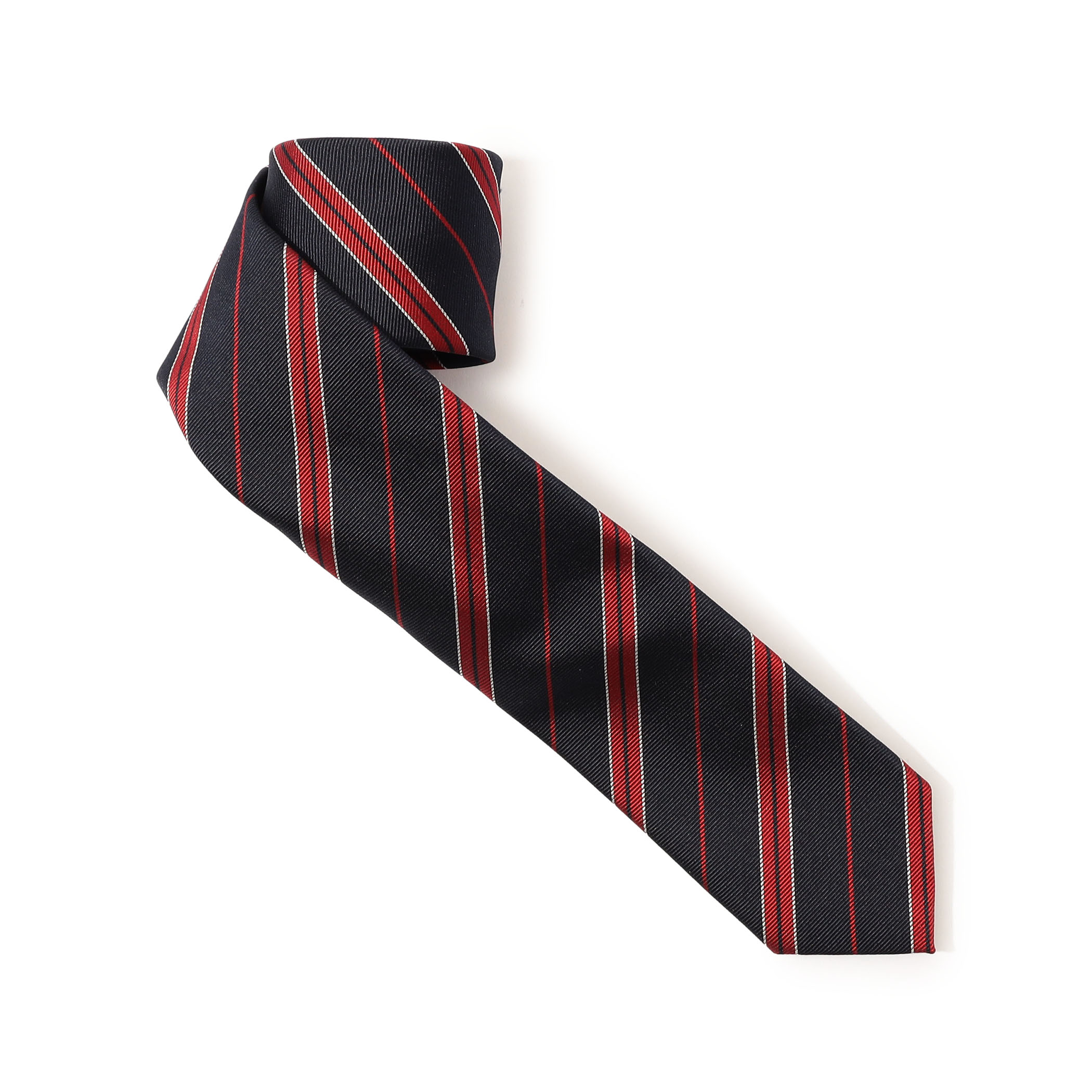 TOMORROWLAND シルク レジメンタルストライプナロータイ